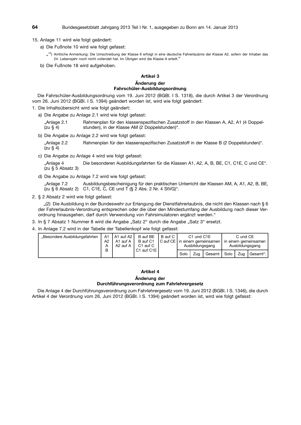 BGBl. 2013, Seite 64 — Originalseite als Abbildung