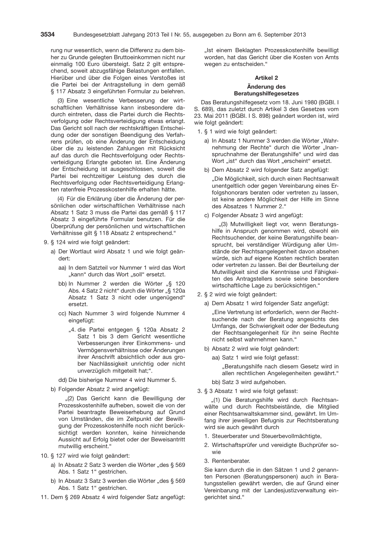 BGBl. 2013, Seite 3534 — Originalseite als Abbildung