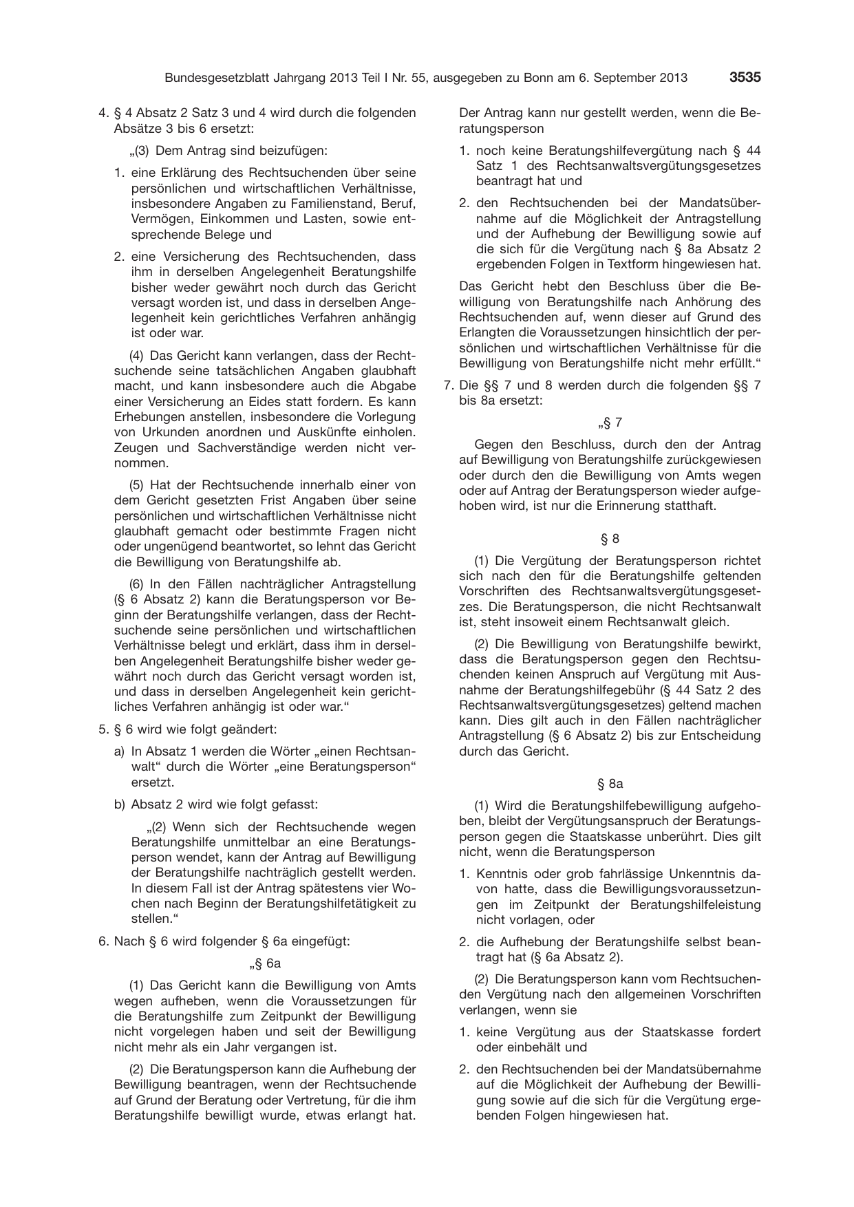BGBl. 2013, Seite 3535 — Originalseite als Abbildung