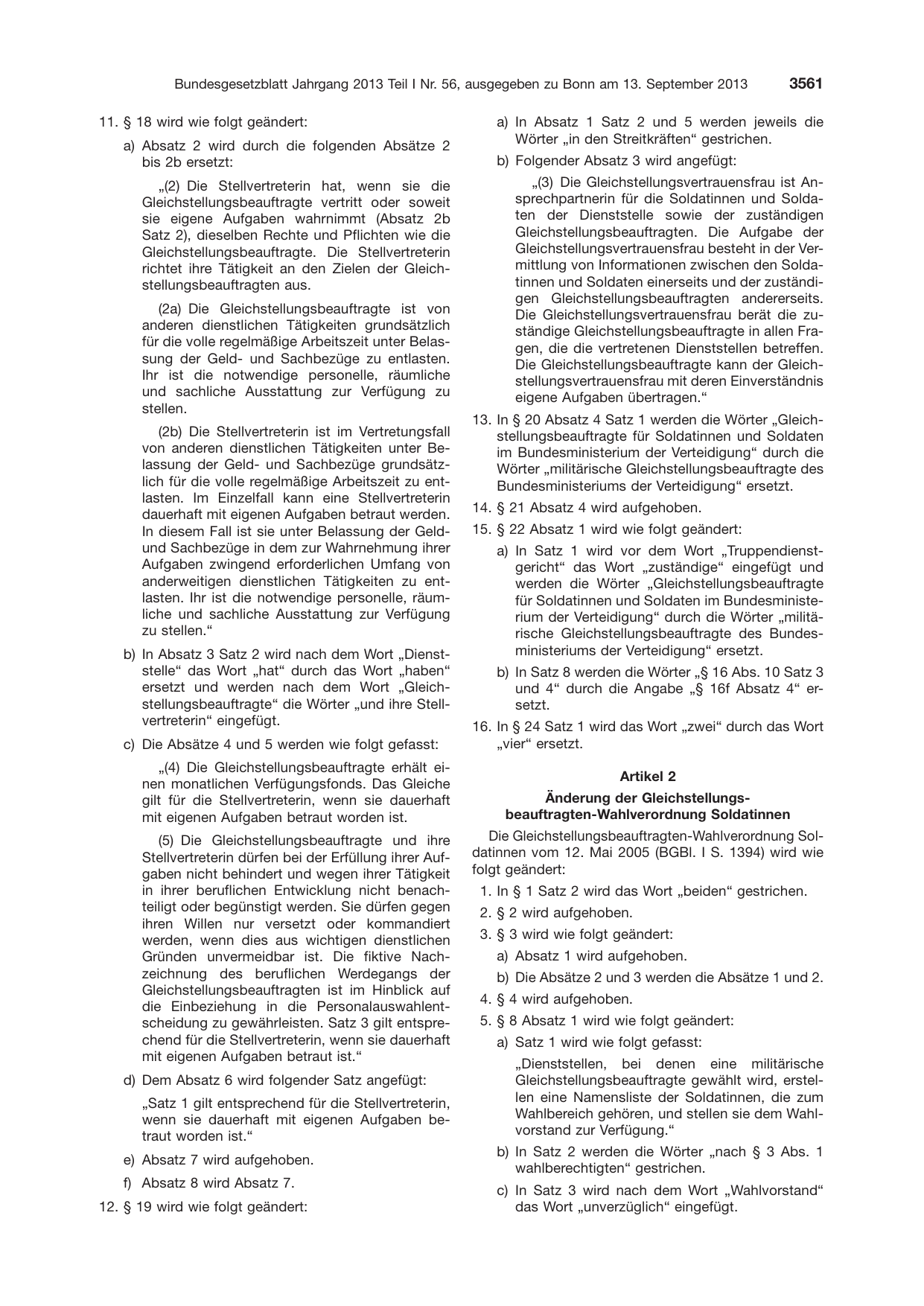 BGBl. 2013, Seite 3561 — Originalseite als Abbildung