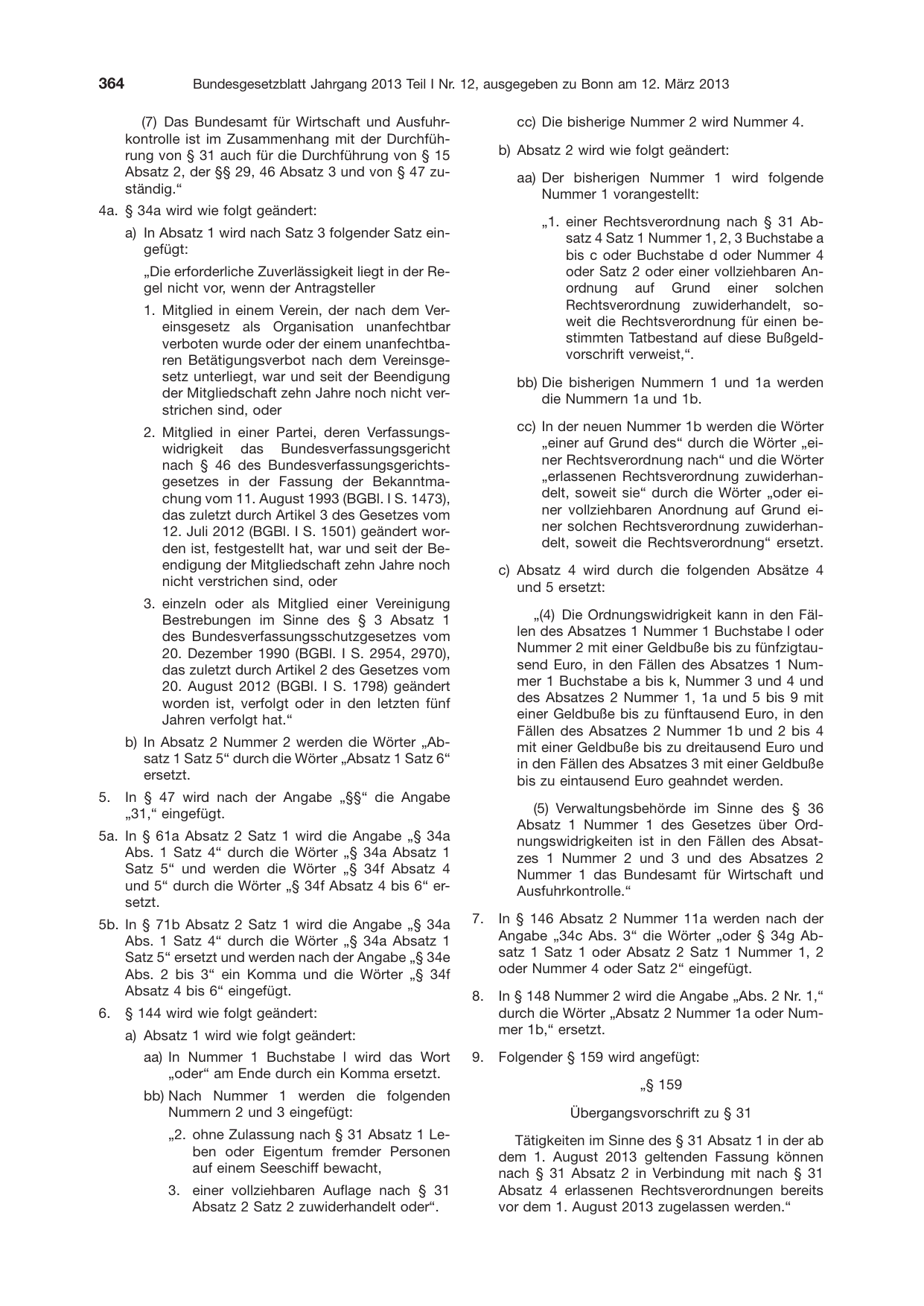 BGBl. 2013, Seite 364 — Originalseite als Abbildung