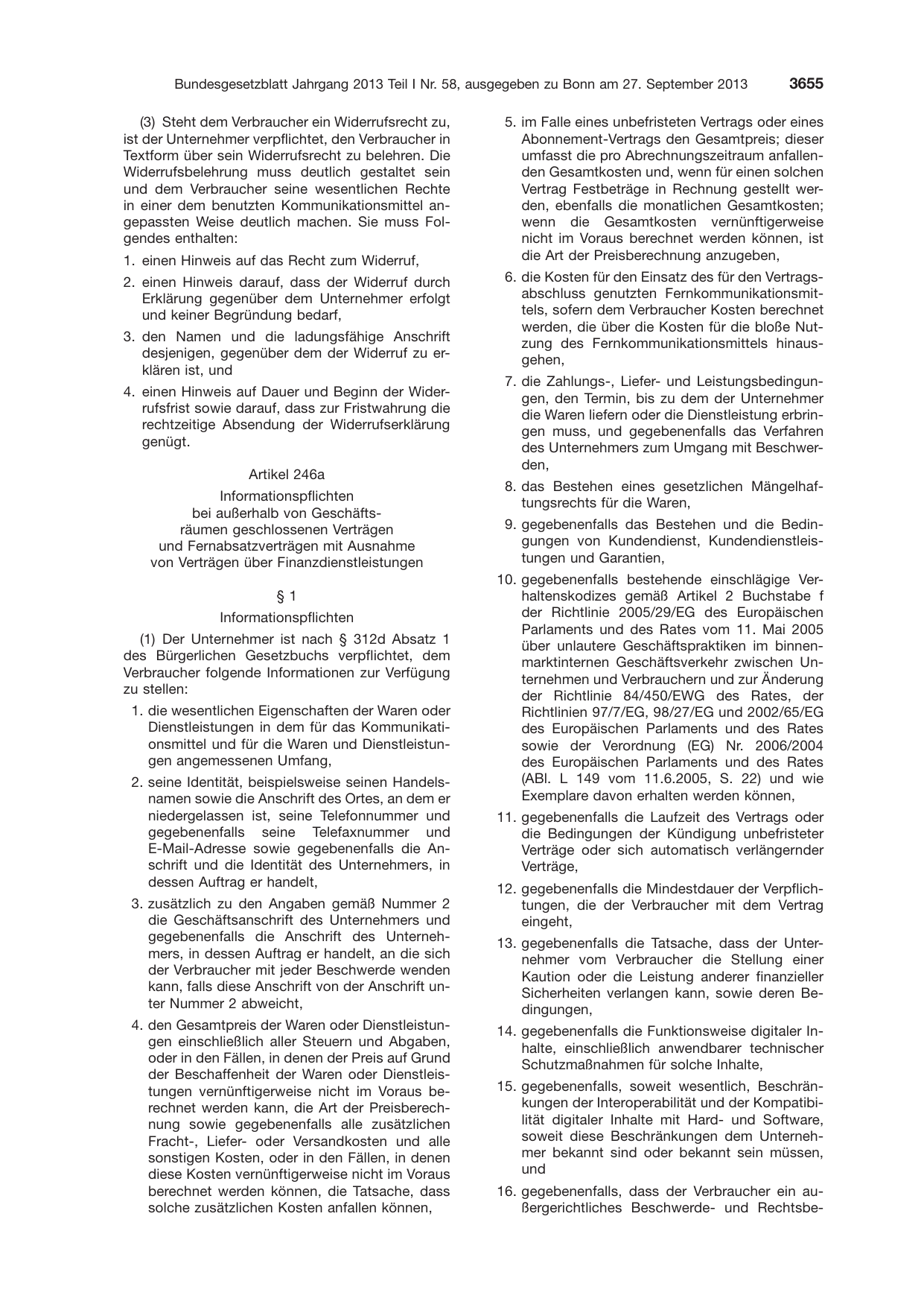BGBl. 2013, Seite 3655 — Originalseite als Abbildung