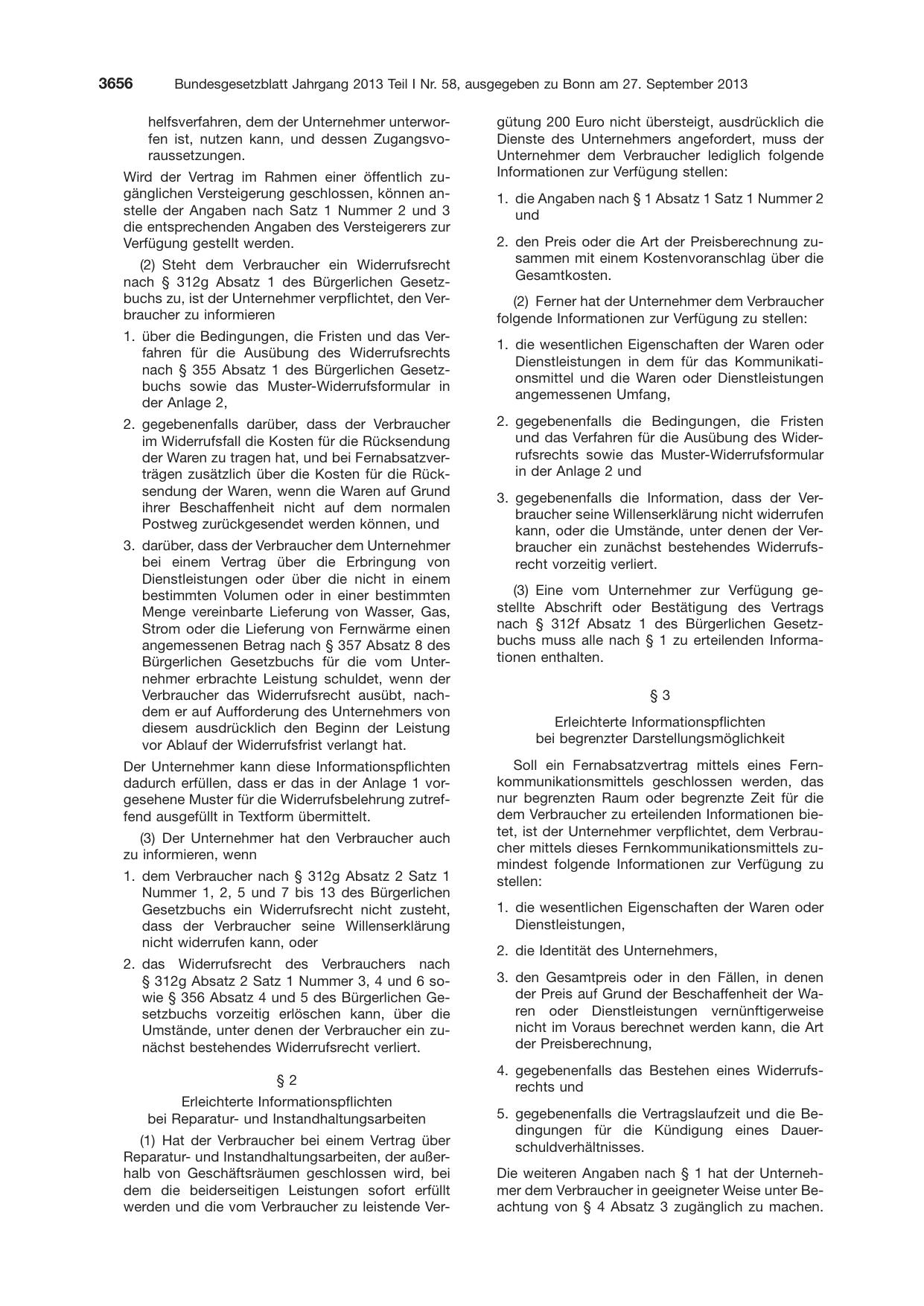 BGBl. 2013, Seite 3656 — Originalseite als Abbildung