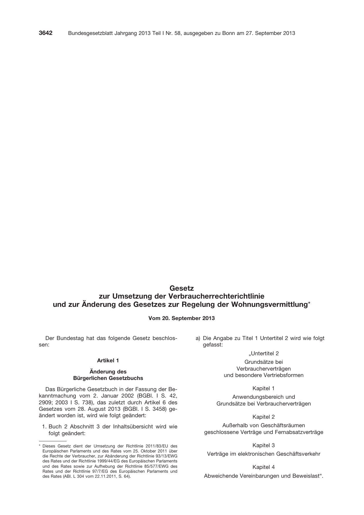 BGBl. 2013, Seite 3642 — Originalseite als Abbildung