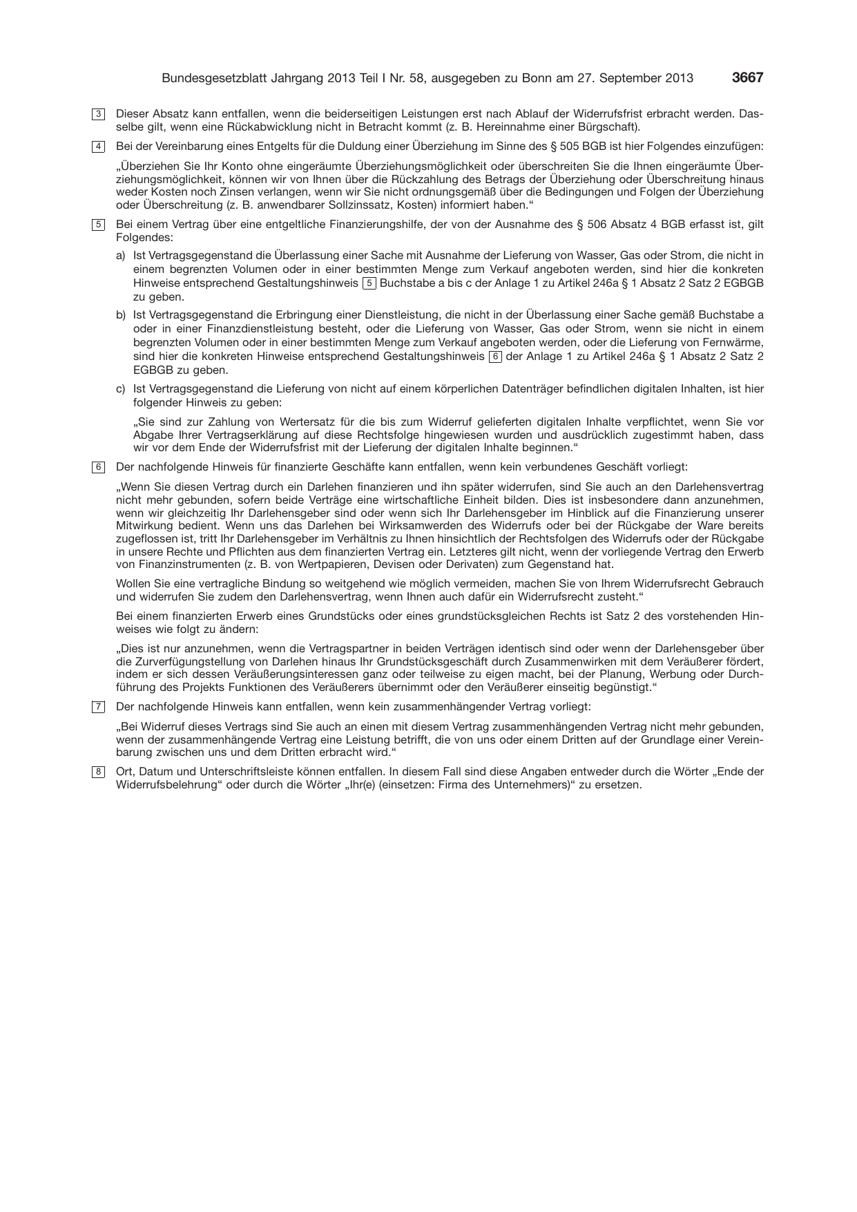 BGBl. 2013, Seite 3667 — Originalseite als Abbildung