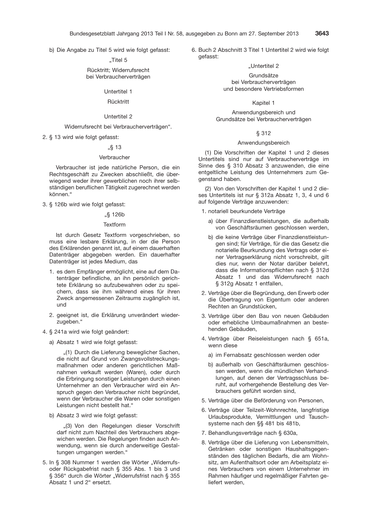 BGBl. 2013, Seite 3643 — Originalseite als Abbildung