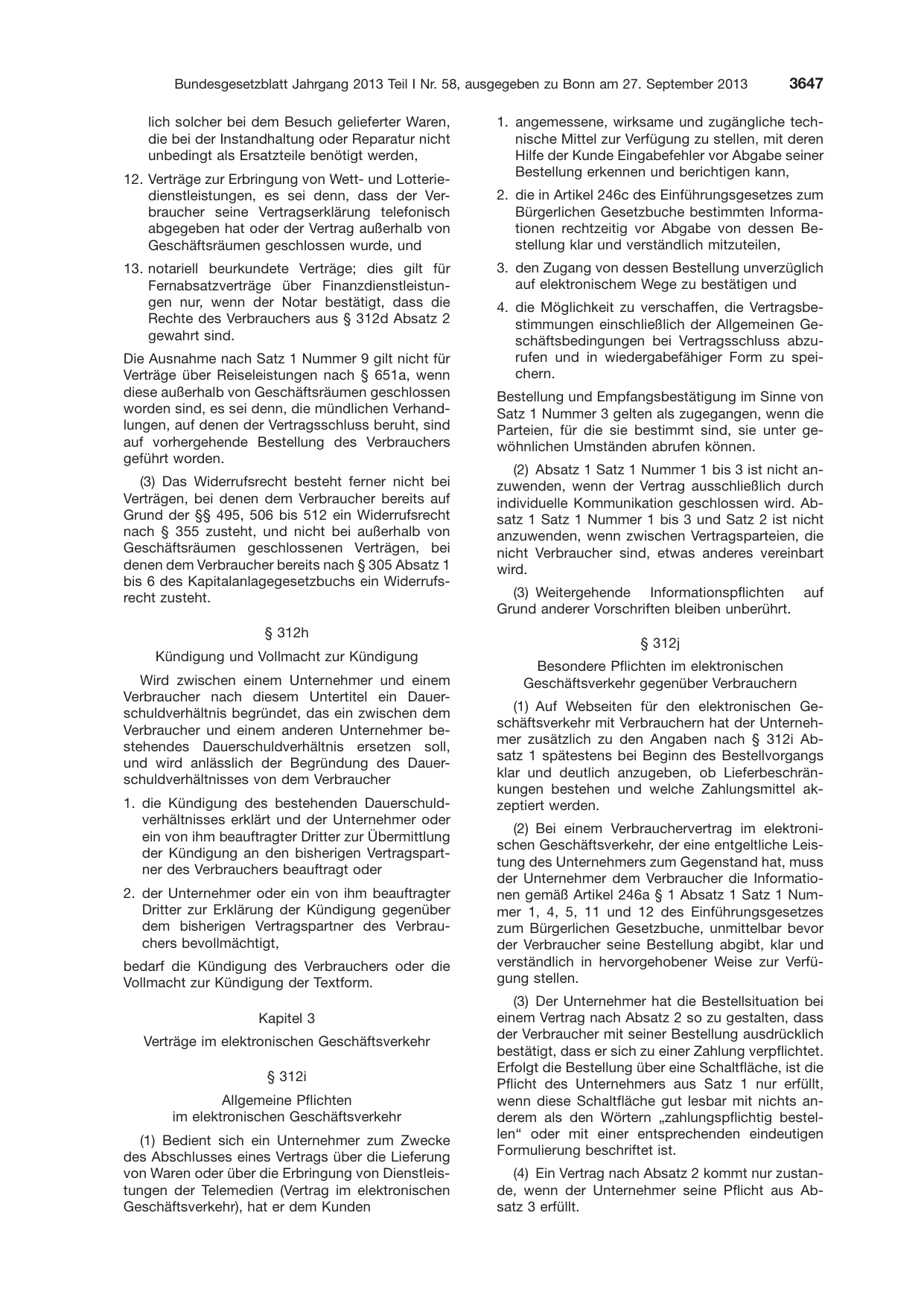 BGBl. 2013, Seite 3647 — Originalseite als Abbildung