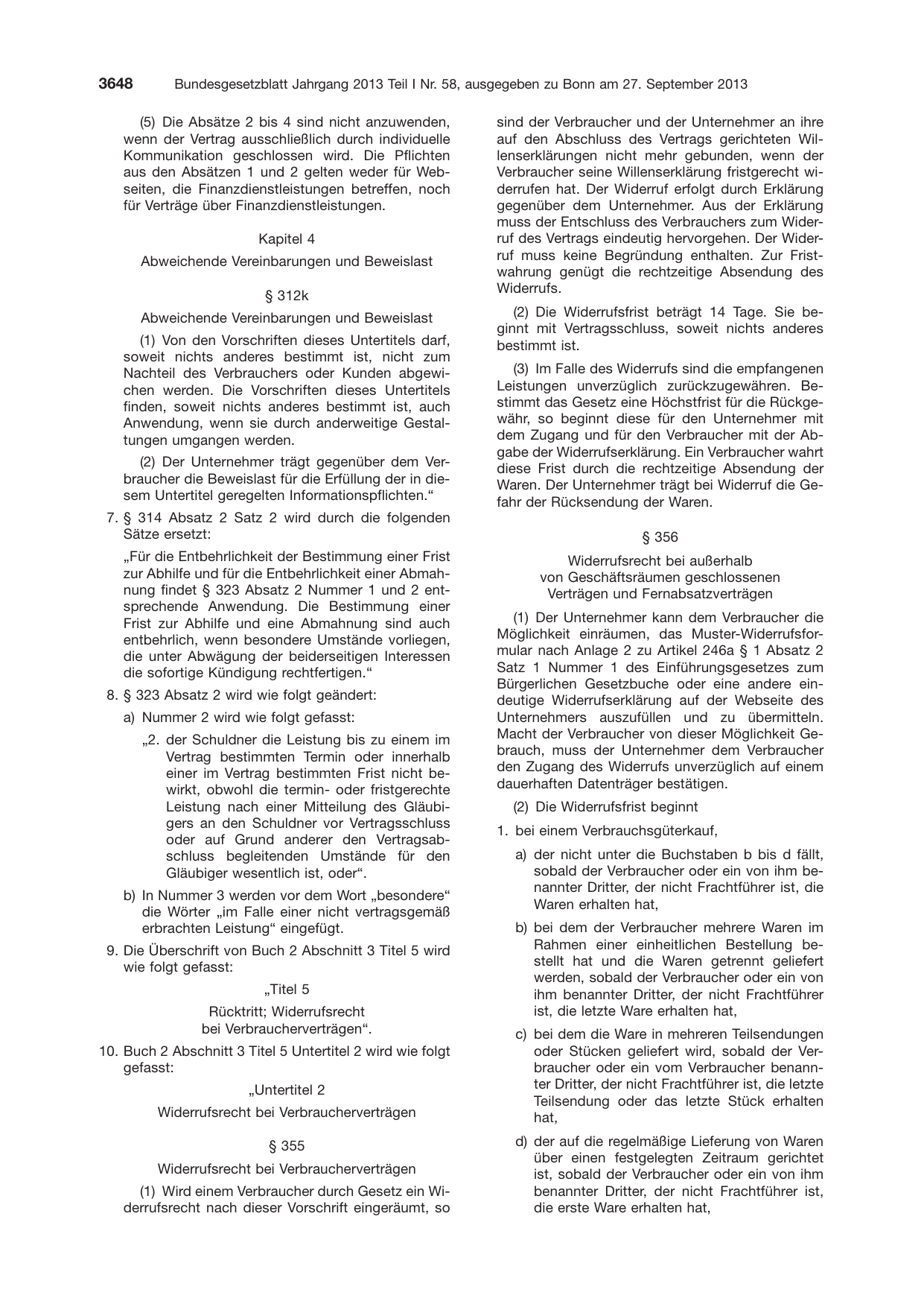BGBl. 2013, Seite 3648 — Originalseite als Abbildung