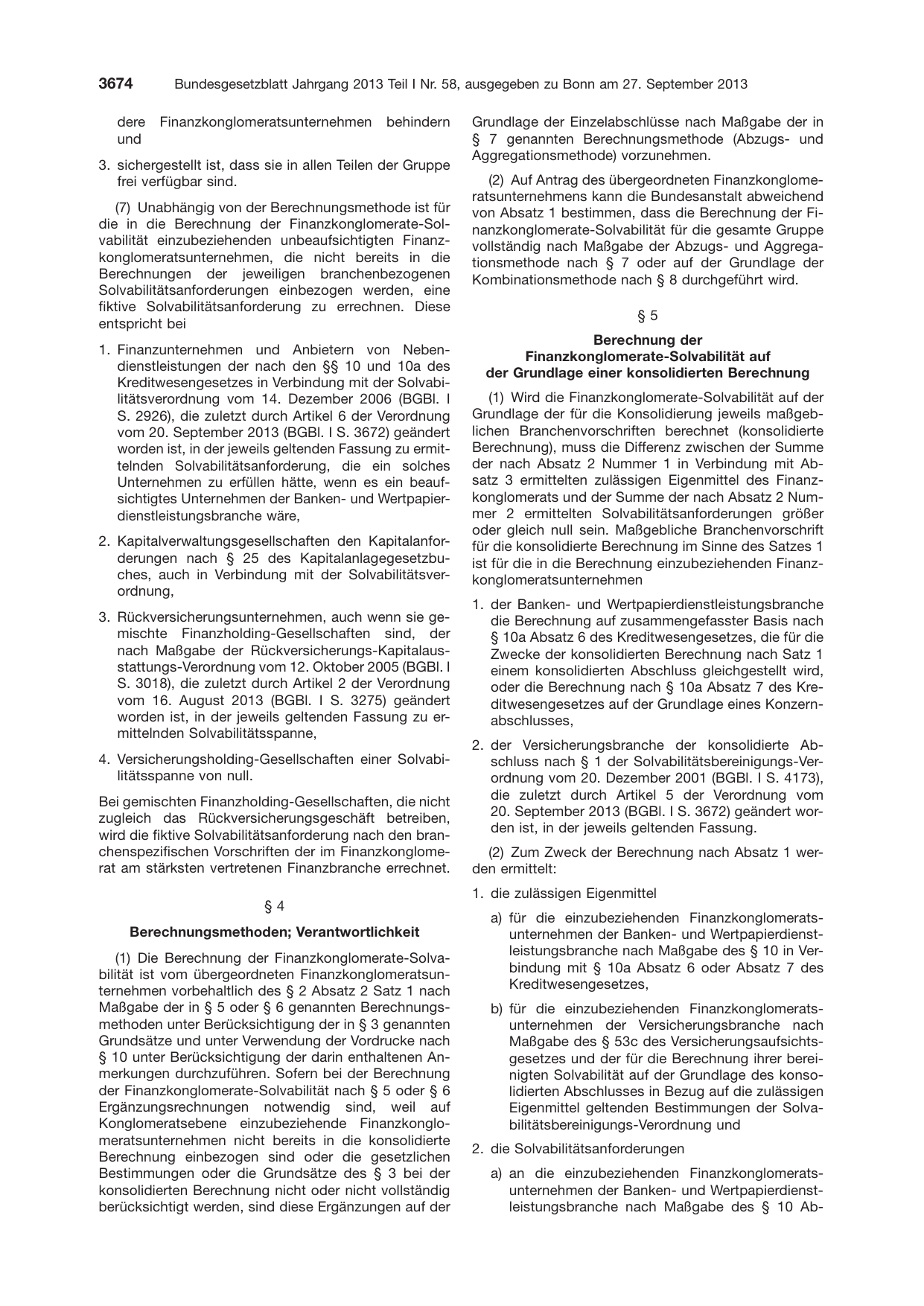 BGBl. 2013, Seite 3674 — Originalseite als Abbildung