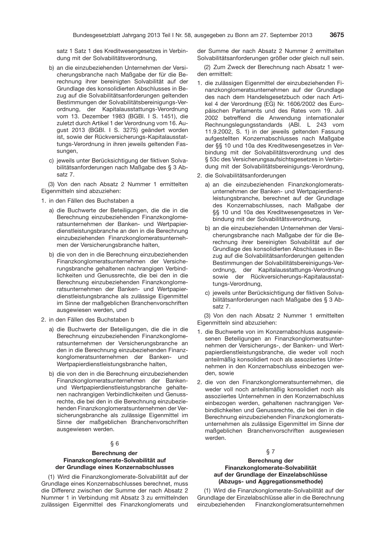 BGBl. 2013, Seite 3675 — Originalseite als Abbildung