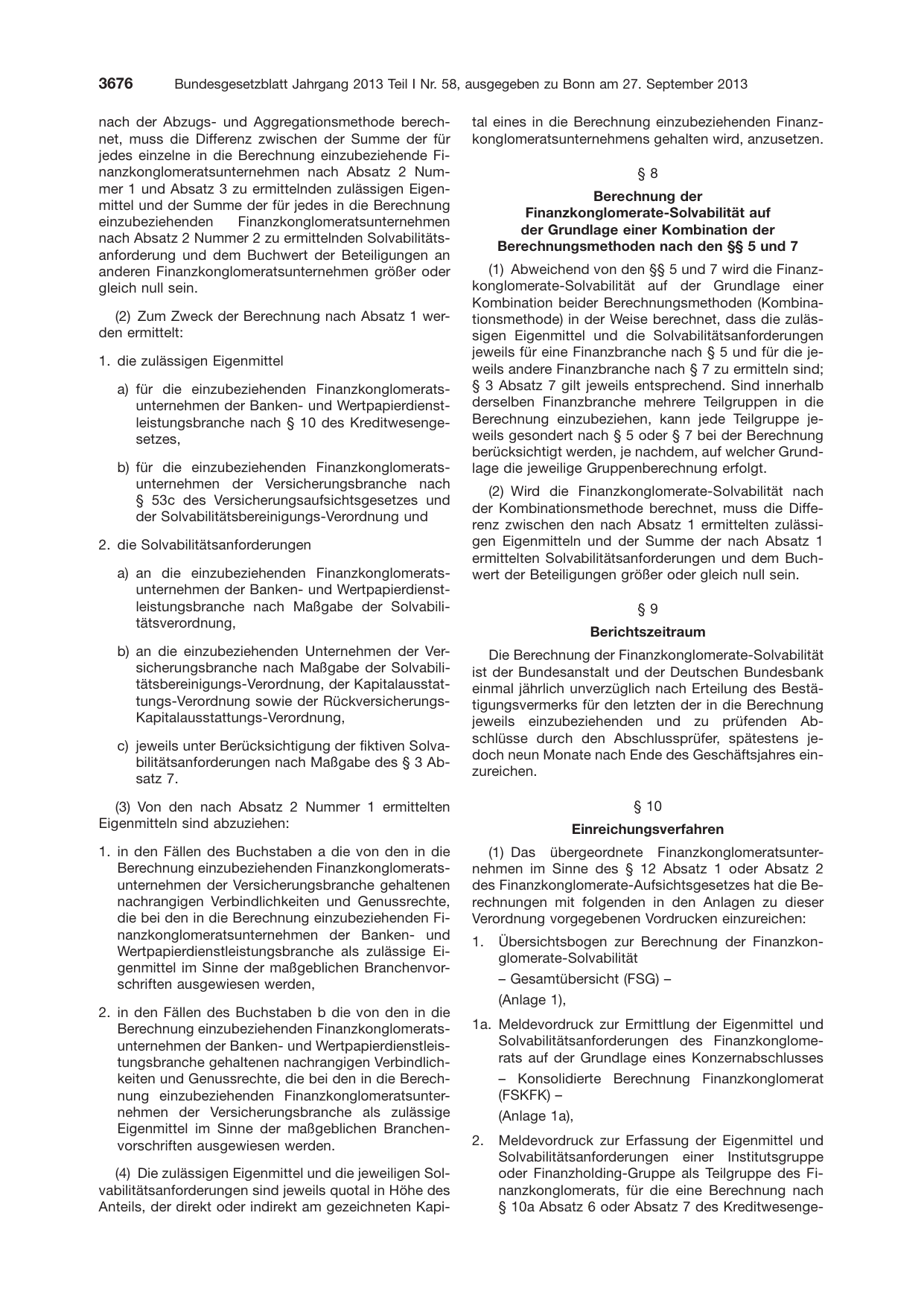 BGBl. 2013, Seite 3676 — Originalseite als Abbildung