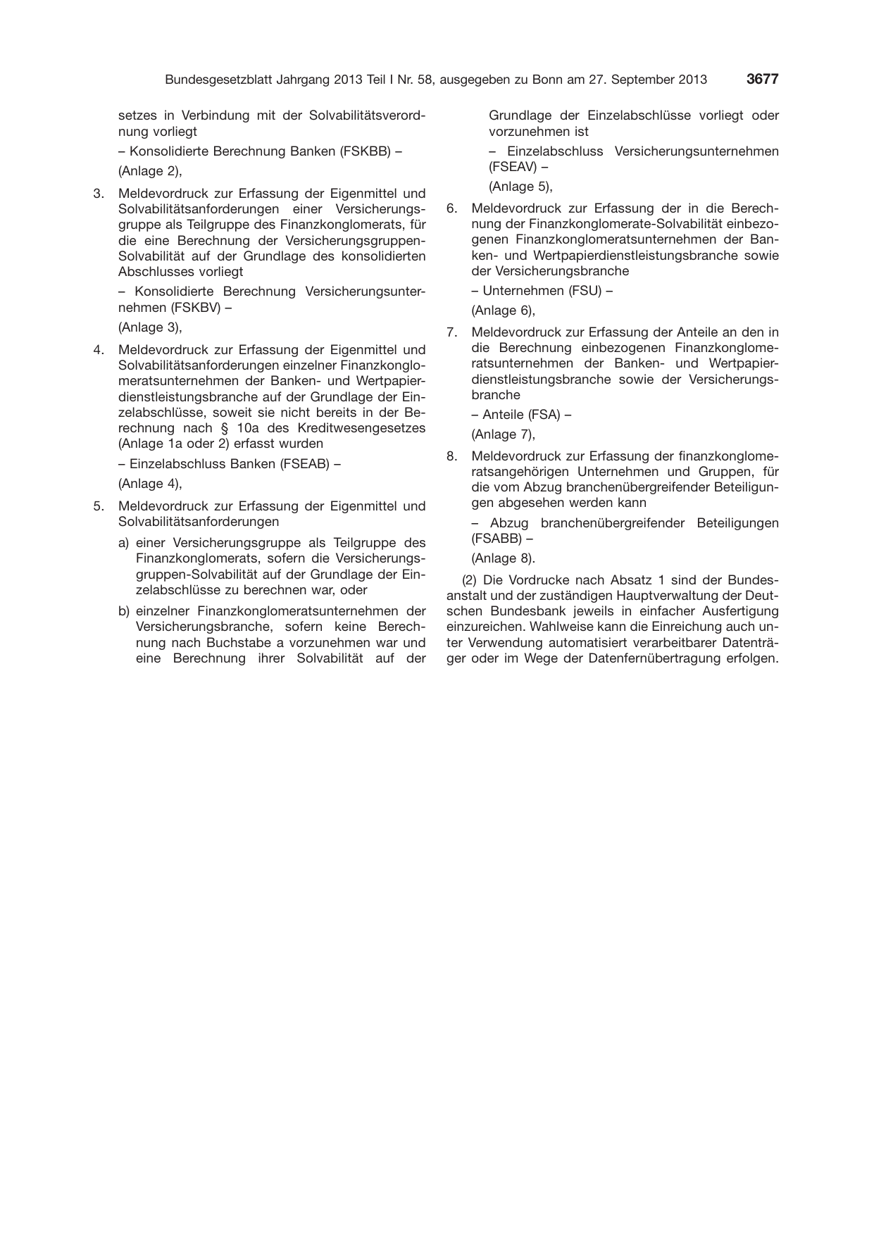 BGBl. 2013, Seite 3677 — Originalseite als Abbildung