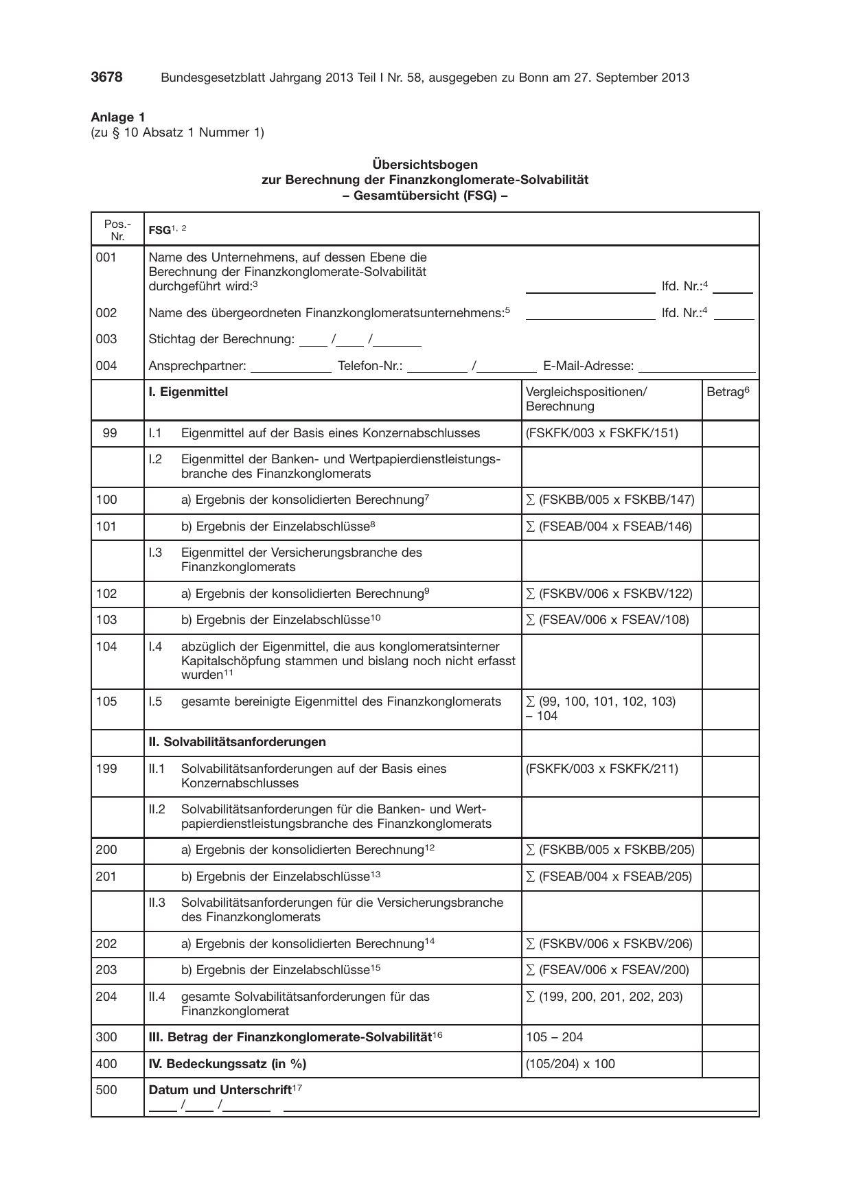 BGBl. 2013, Seite 3678 — Originalseite als Abbildung