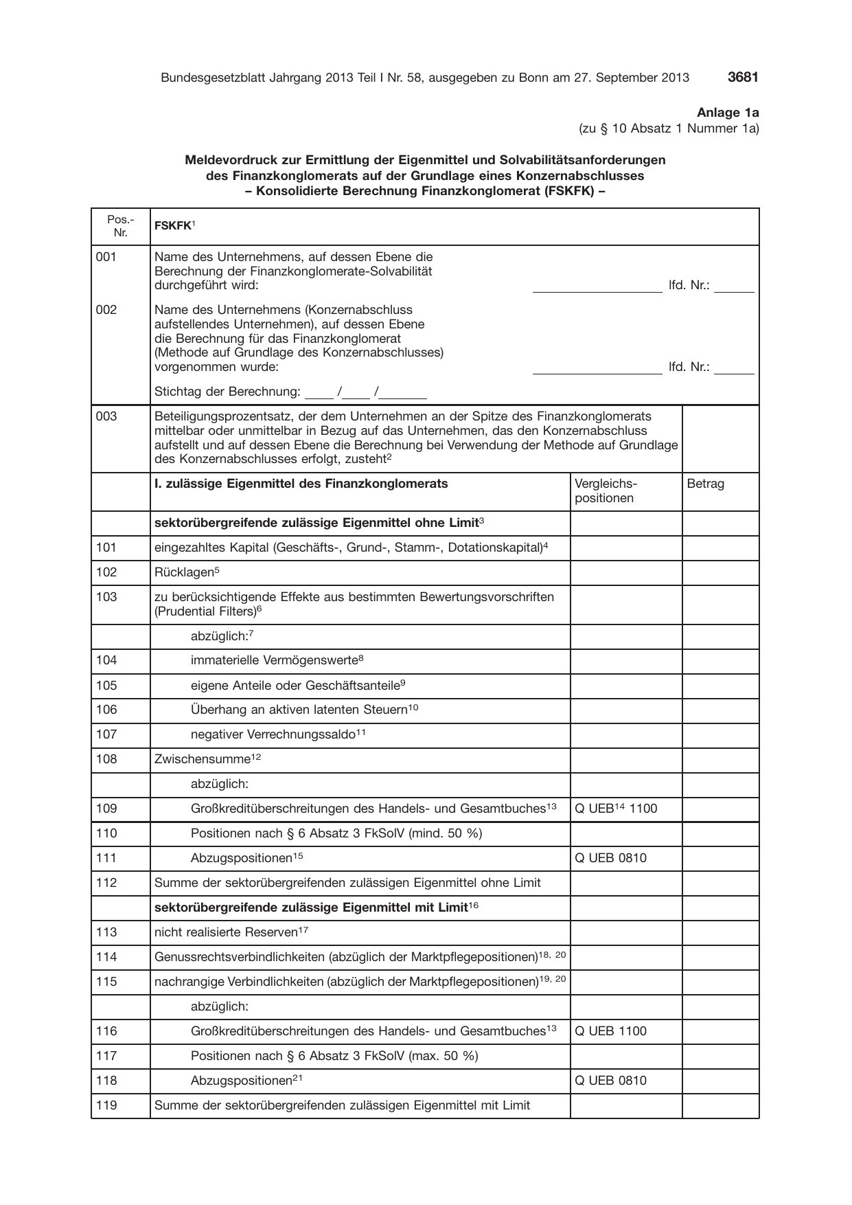 BGBl. 2013, Seite 3681 — Originalseite als Abbildung
