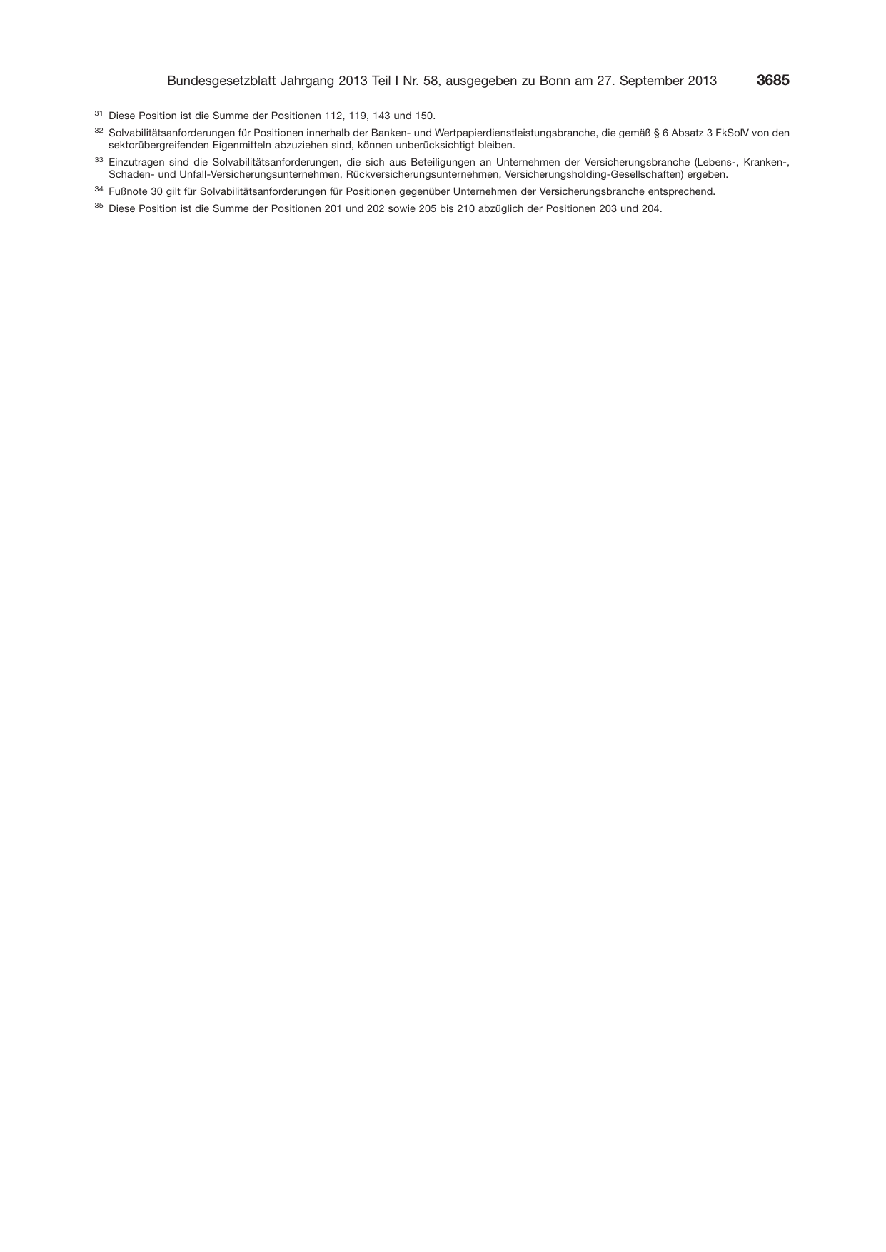 BGBl. 2013, Seite 3685 — Originalseite als Abbildung