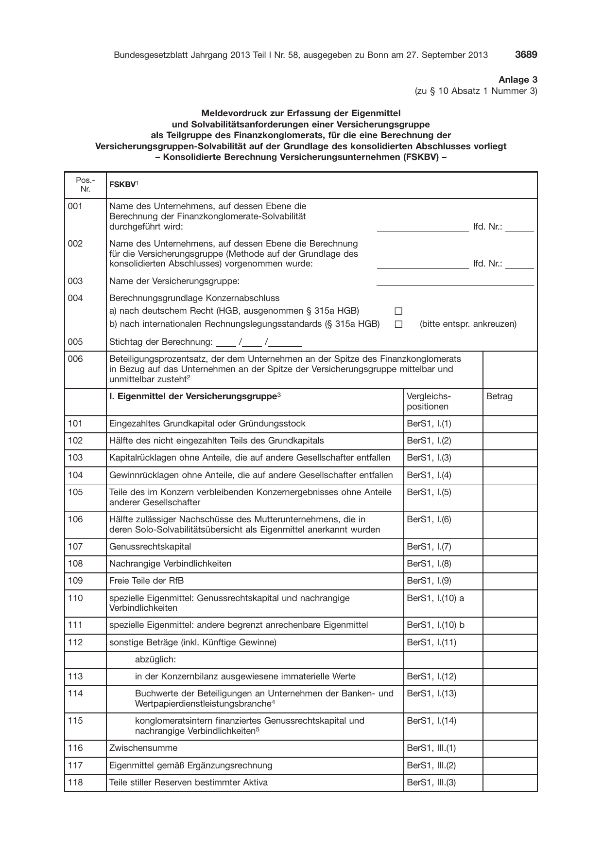 BGBl. 2013, Seite 3689 — Originalseite als Abbildung