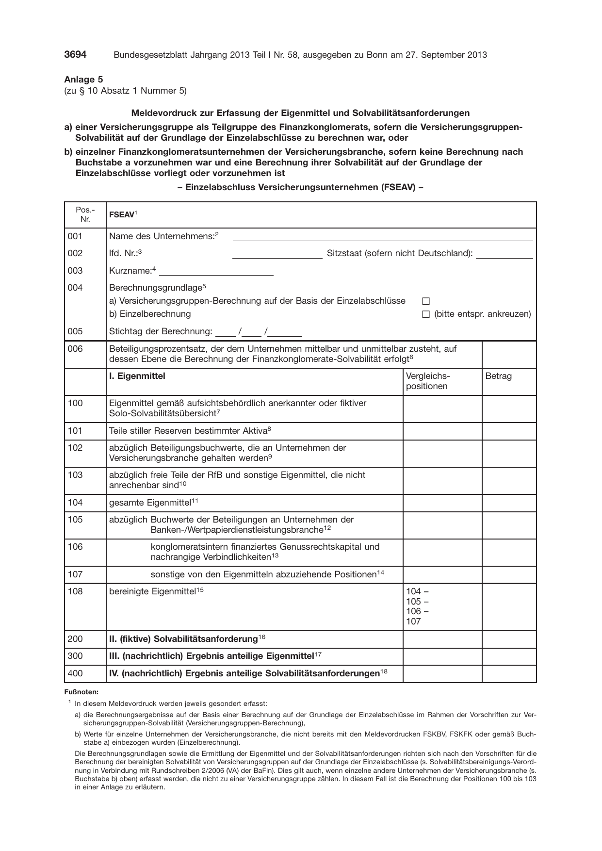 BGBl. 2013, Seite 3694 — Originalseite als Abbildung