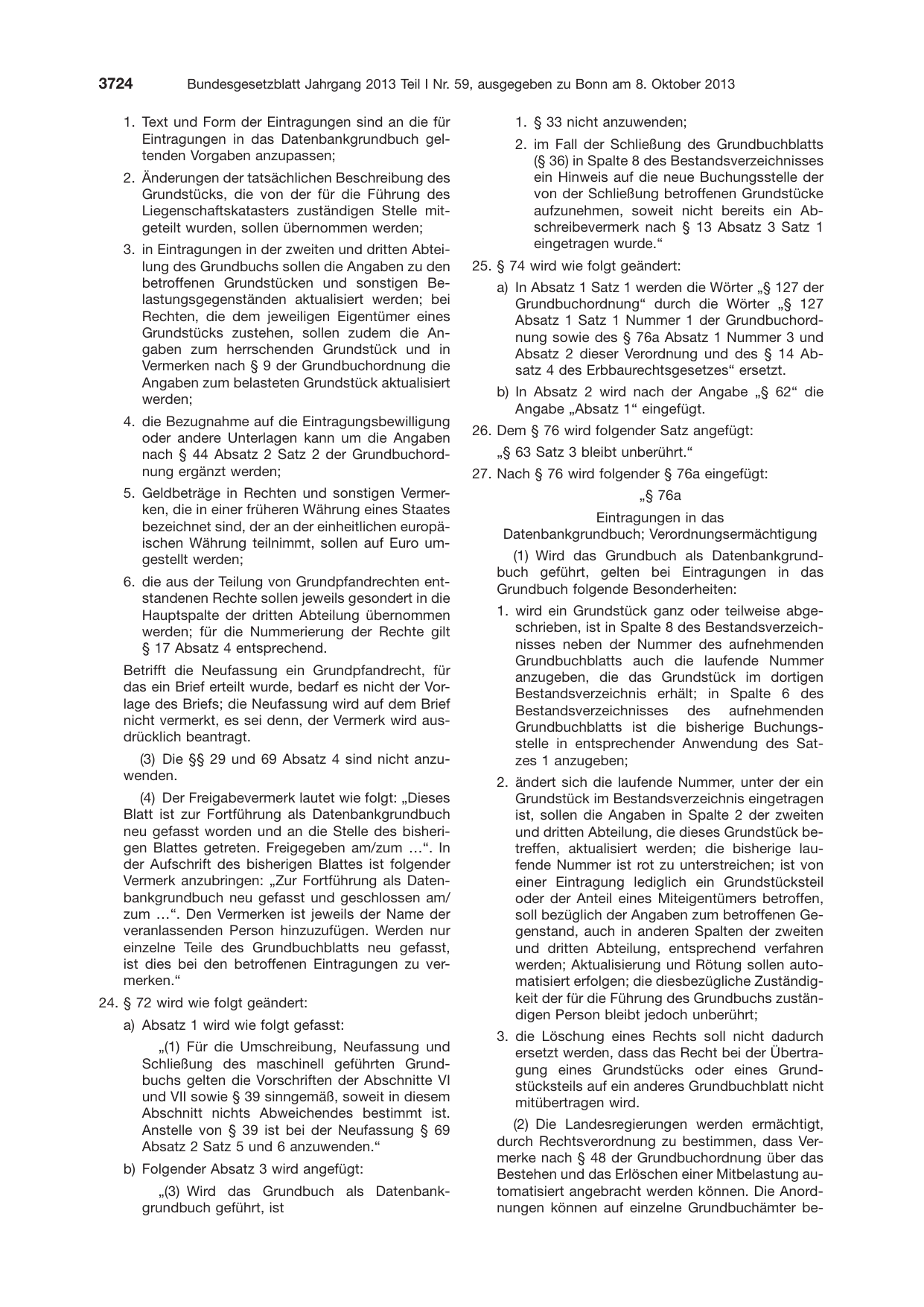 BGBl. 2013, Seite 3724 — Originalseite als Abbildung