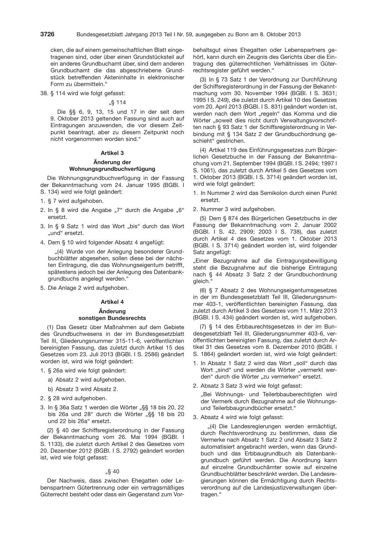 BGBl. 2013, Seite 3726 — Originalseite als Abbildung