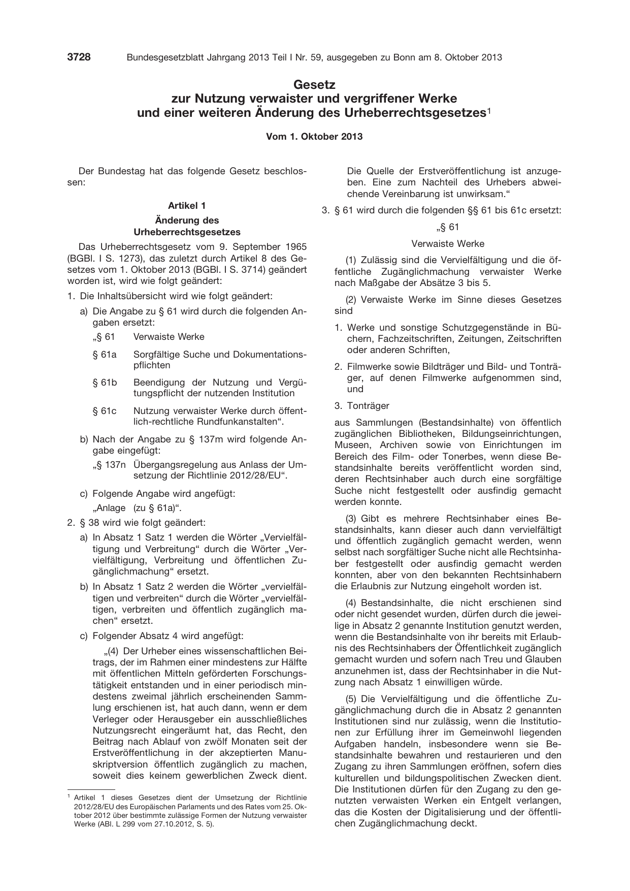BGBl. 2013, Seite 3728 — Originalseite als Abbildung