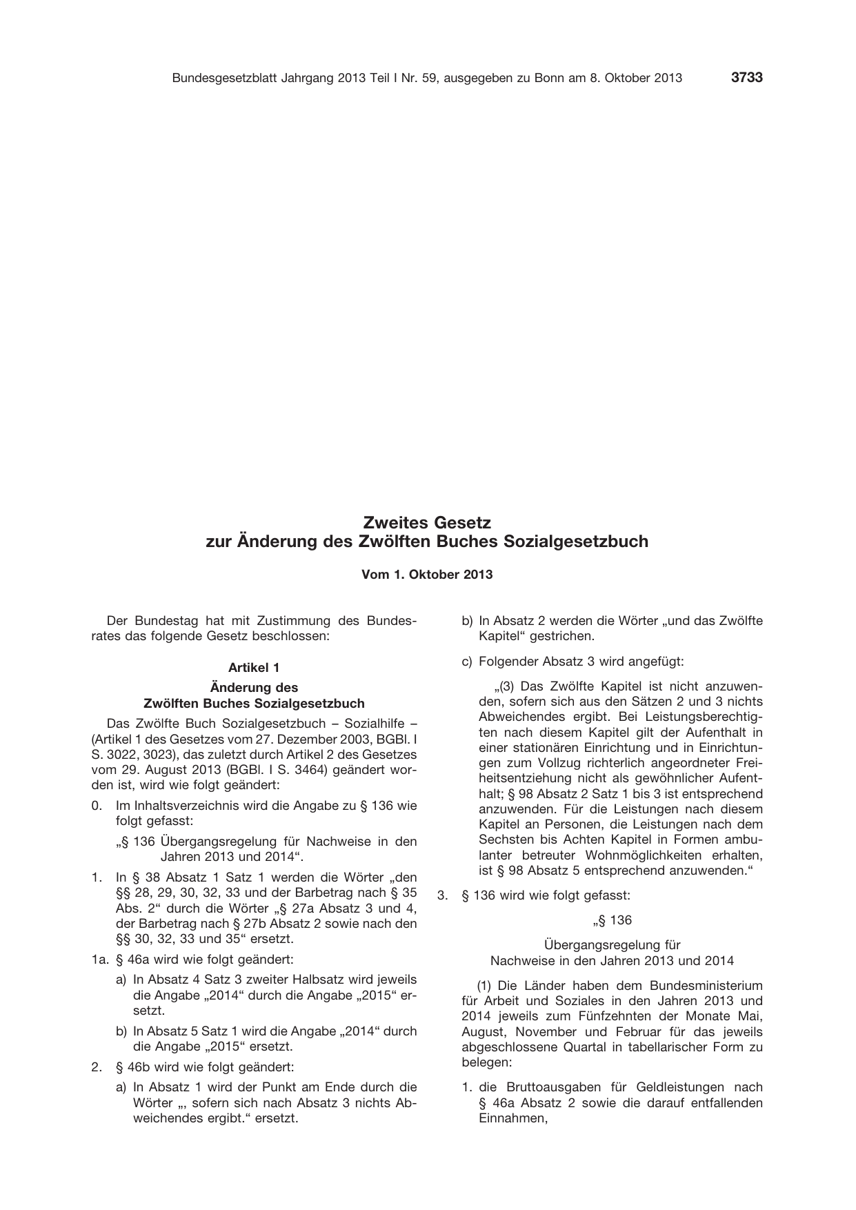 BGBl. 2013, Seite 3733 — Originalseite als Abbildung