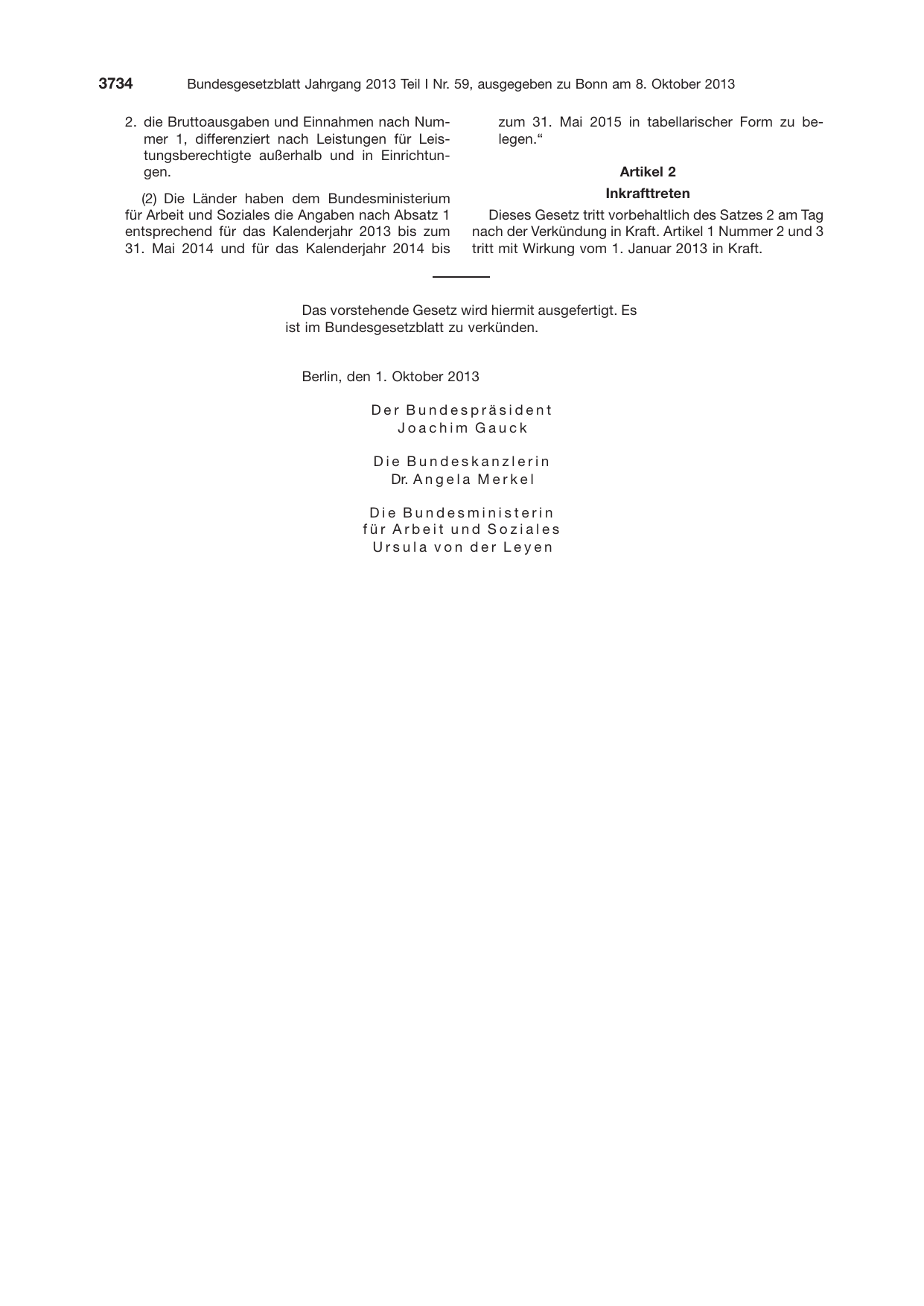 BGBl. 2013, Seite 3734 — Originalseite als Abbildung