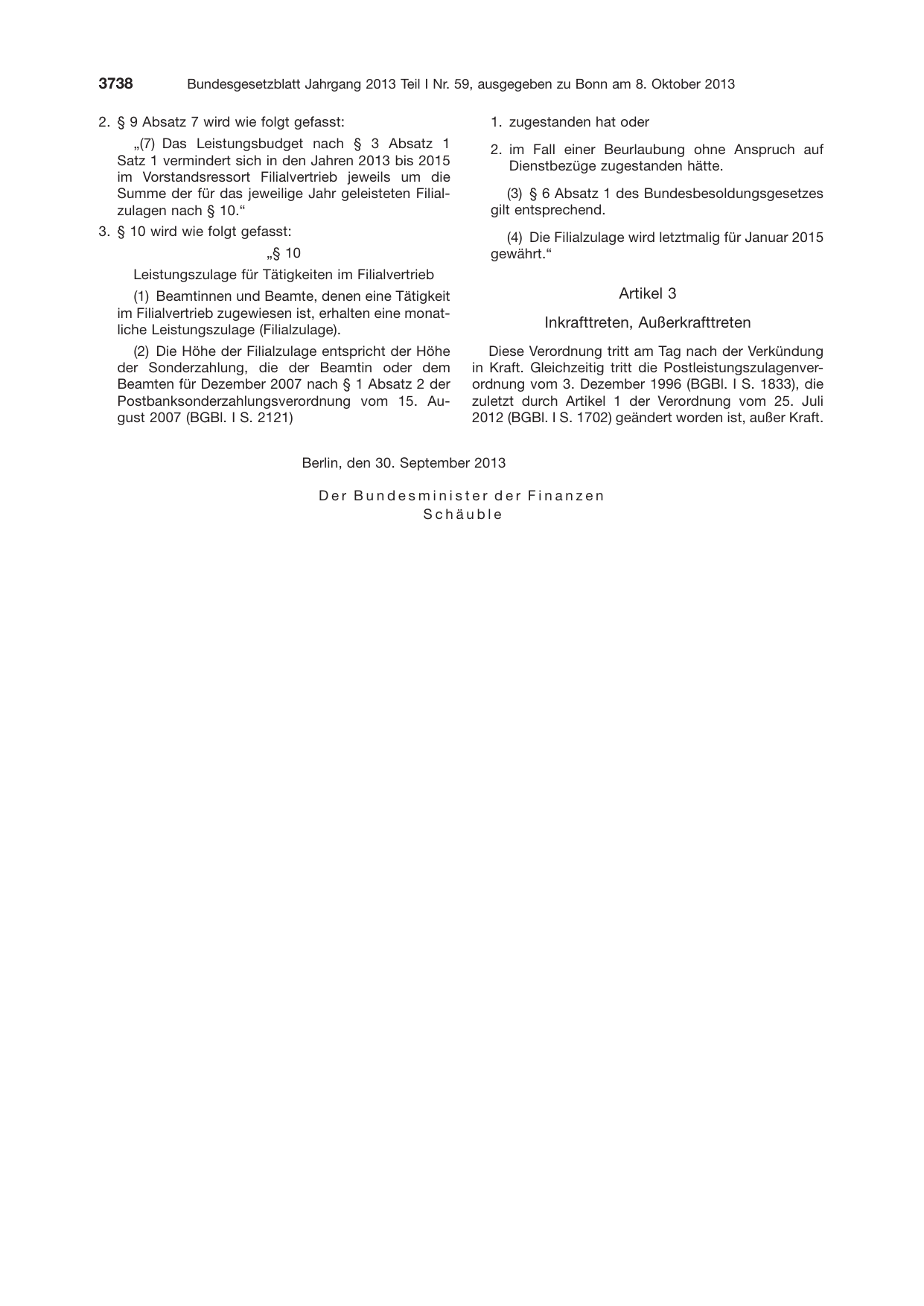 BGBl. 2013, Seite 3738 — Originalseite als Abbildung