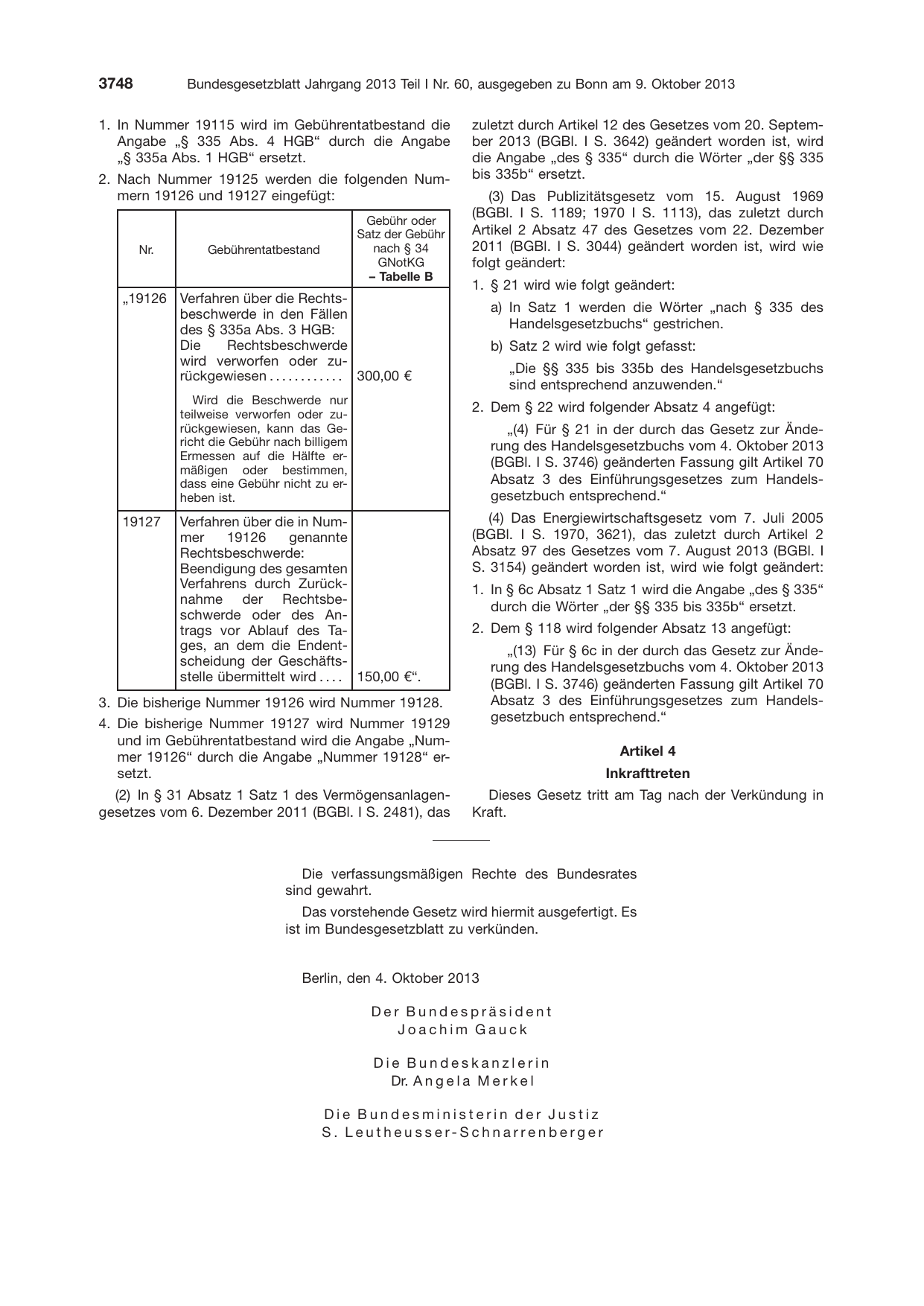 BGBl. 2013, Seite 3748 — Originalseite als Abbildung