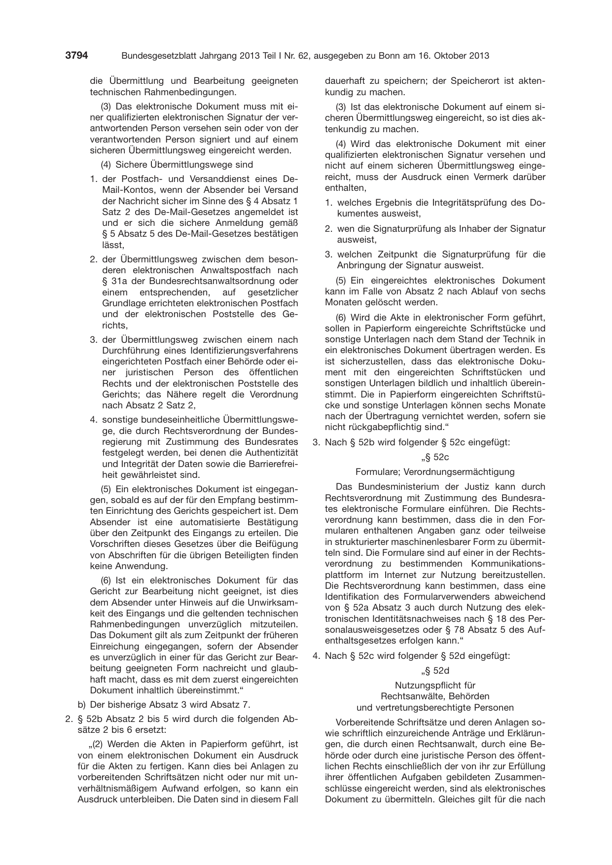 BGBl. 2013, Seite 3794 — Originalseite als Abbildung