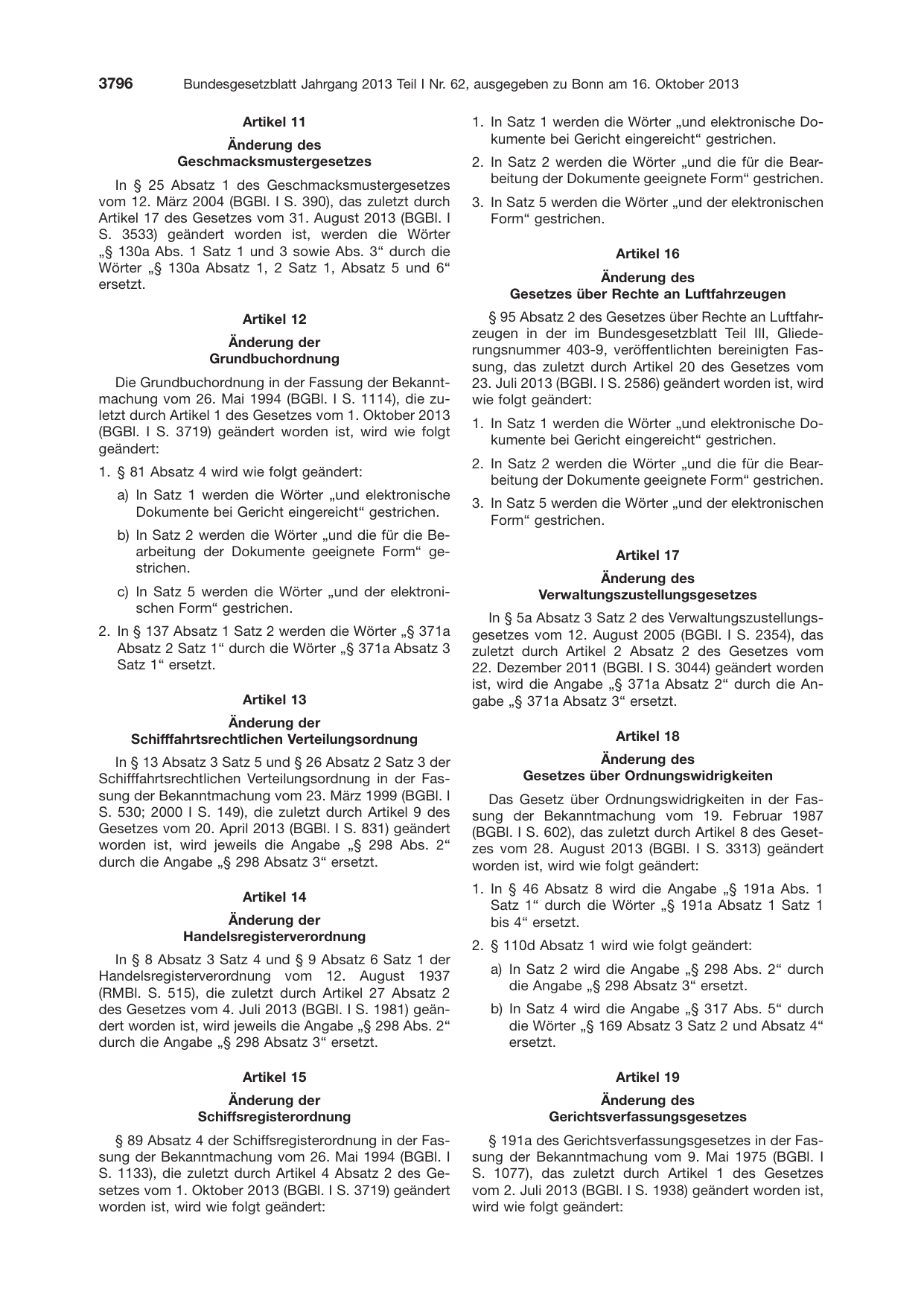 BGBl. 2013, Seite 3796 — Originalseite als Abbildung