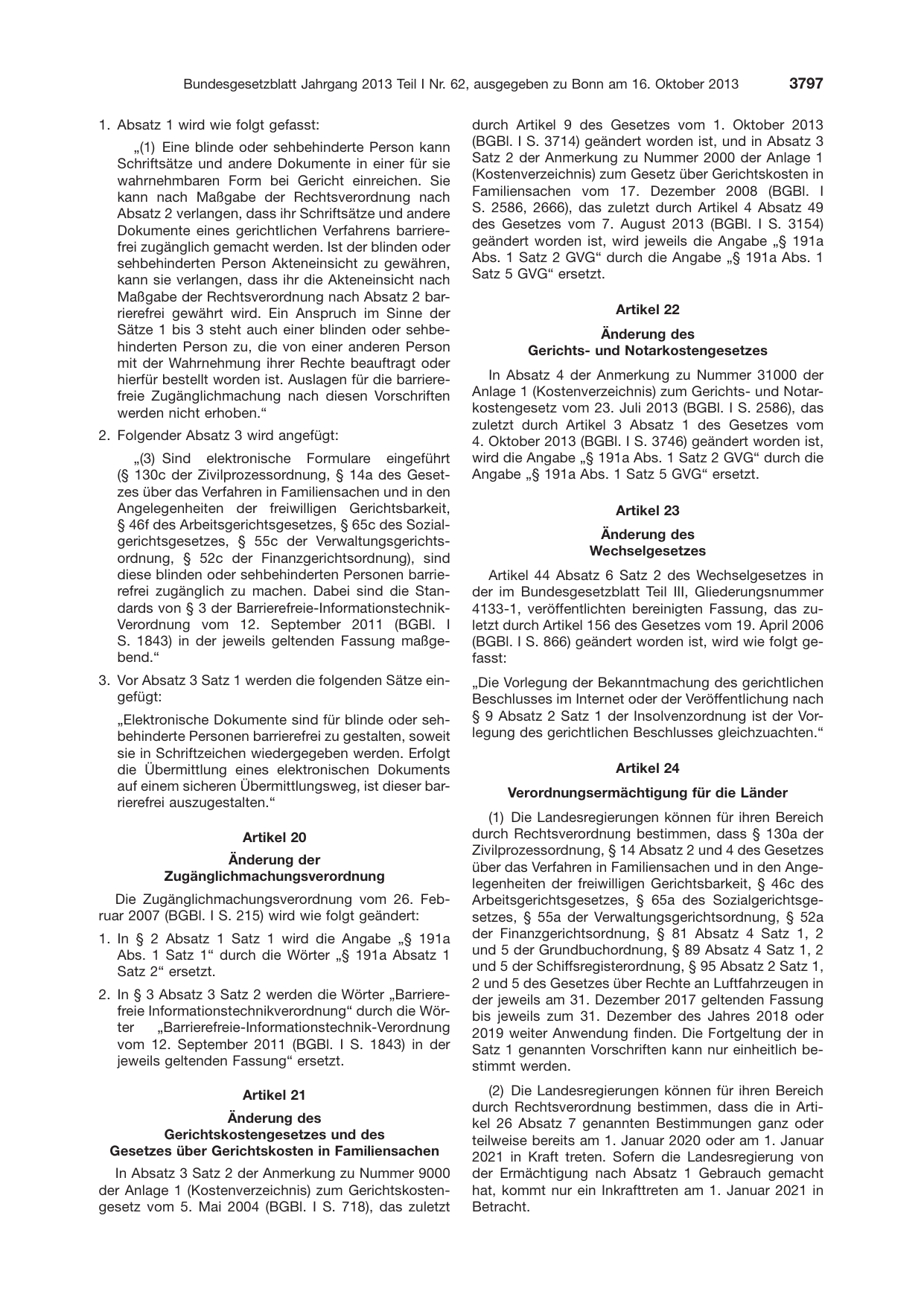 BGBl. 2013, Seite 3797 — Originalseite als Abbildung
