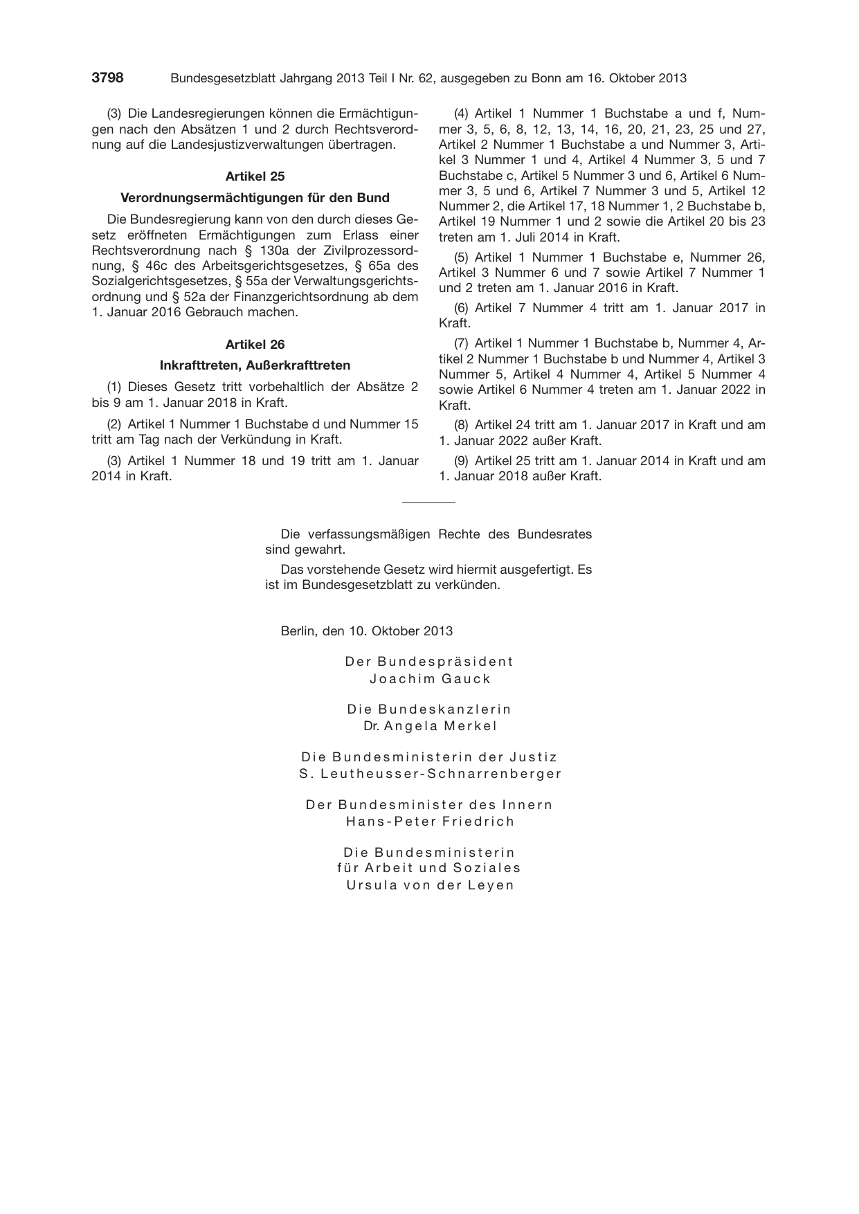 BGBl. 2013, Seite 3798 — Originalseite als Abbildung