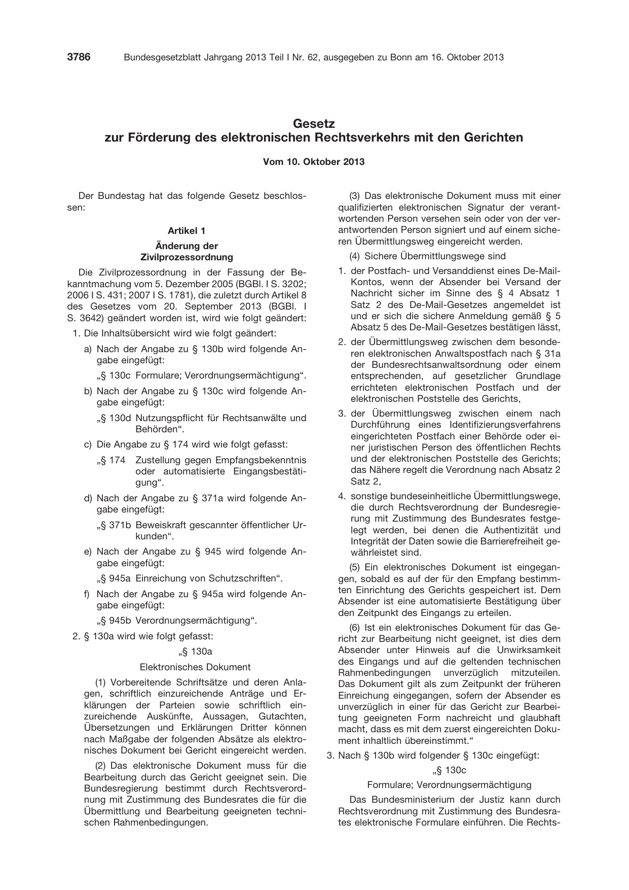BGBl. 2013, Seite 3786 — Originalseite als Abbildung