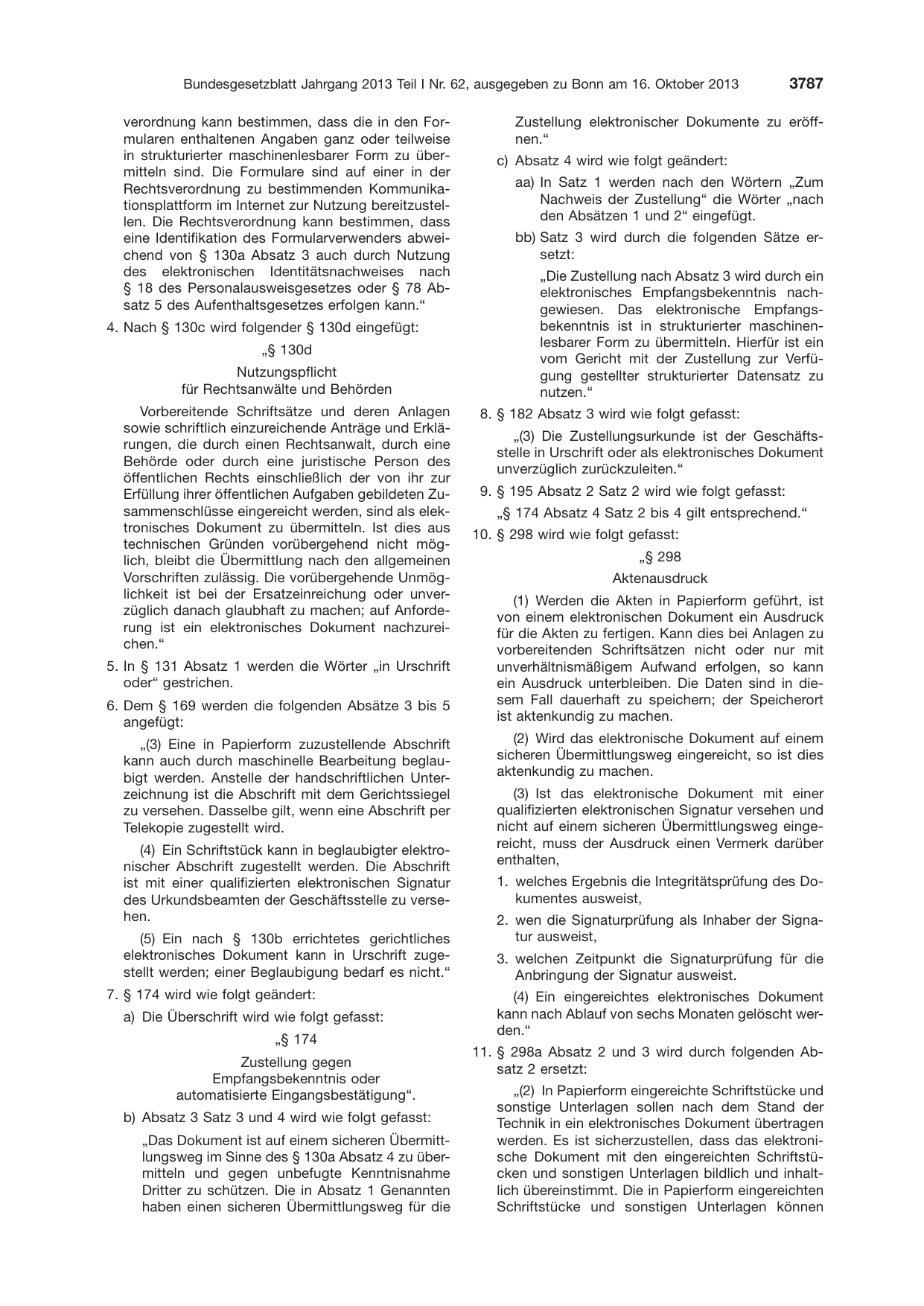 BGBl. 2013, Seite 3787 — Originalseite als Abbildung