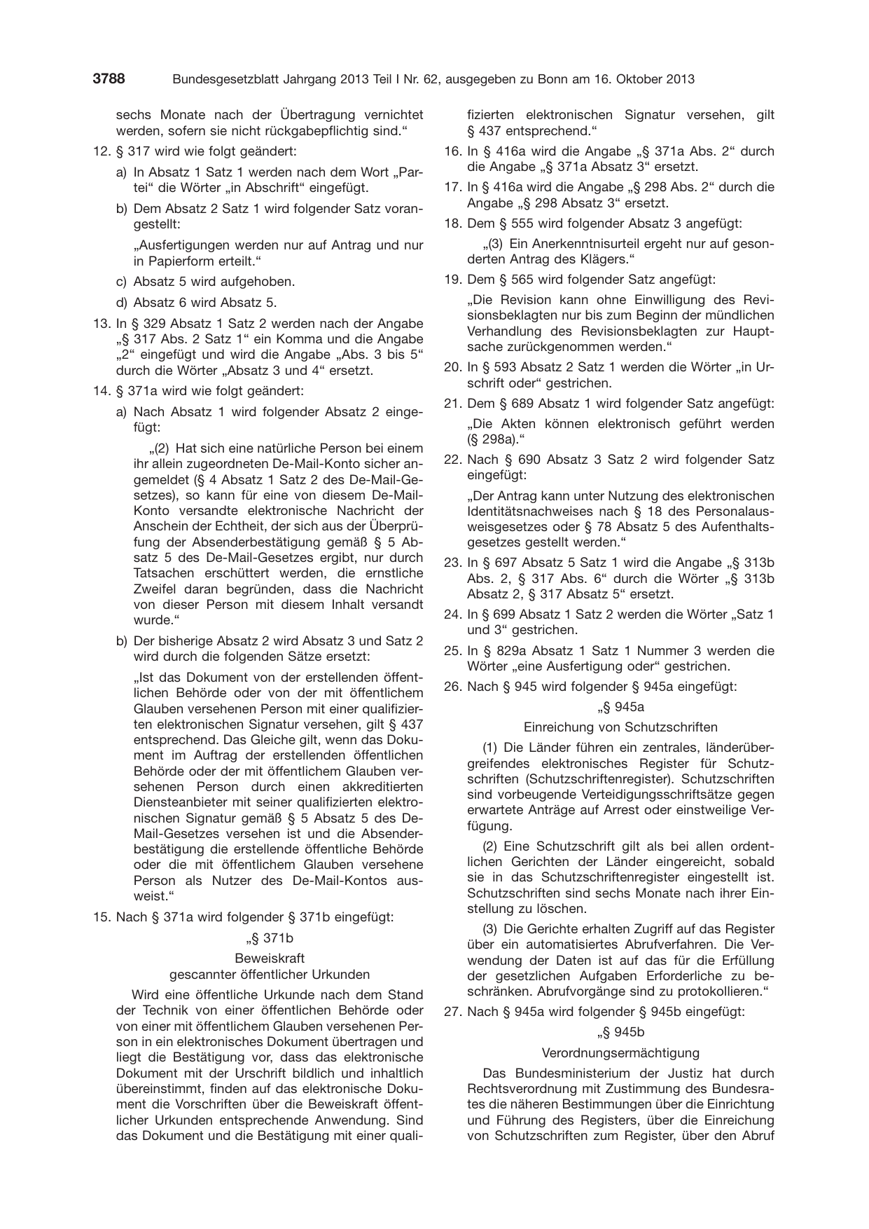 BGBl. 2013, Seite 3788 — Originalseite als Abbildung