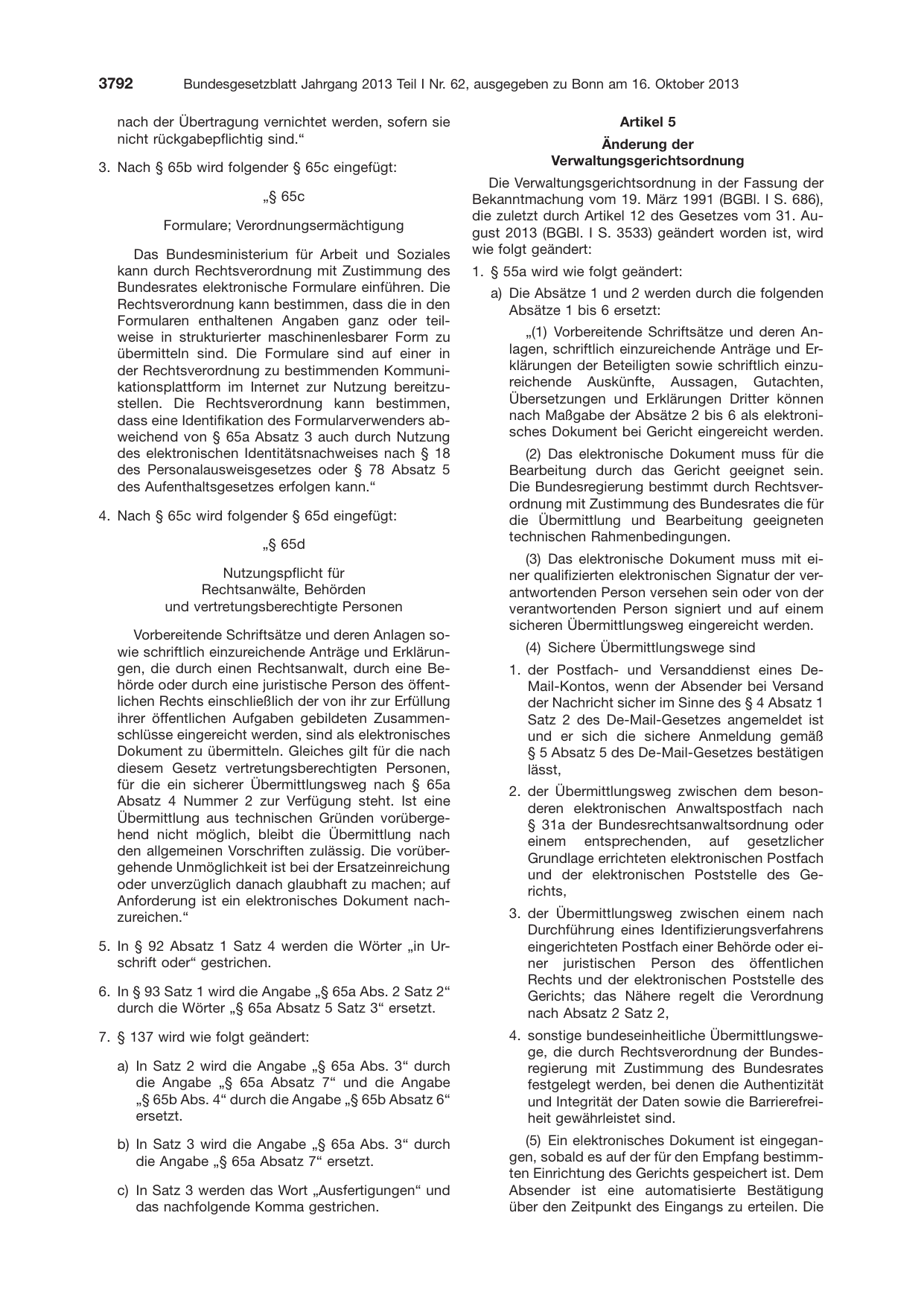 BGBl. 2013, Seite 3792 — Originalseite als Abbildung