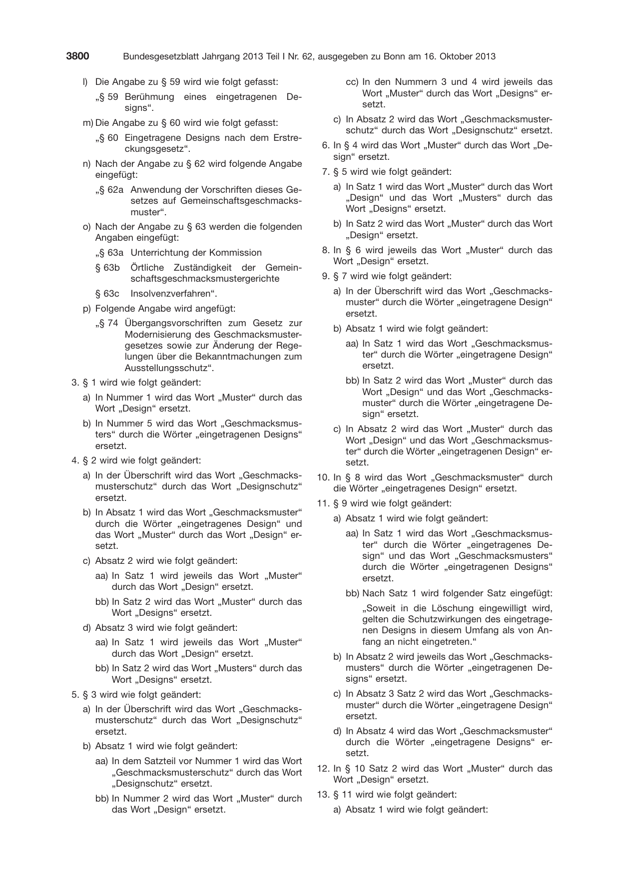BGBl. 2013, Seite 3800 — Originalseite als Abbildung