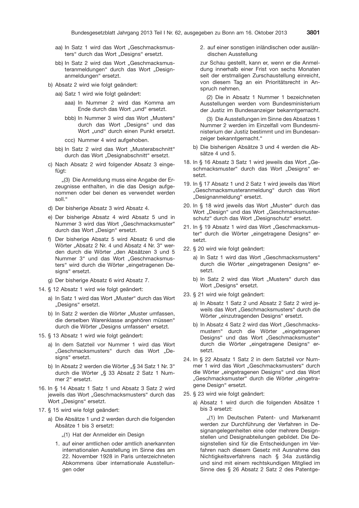 BGBl. 2013, Seite 3801 — Originalseite als Abbildung