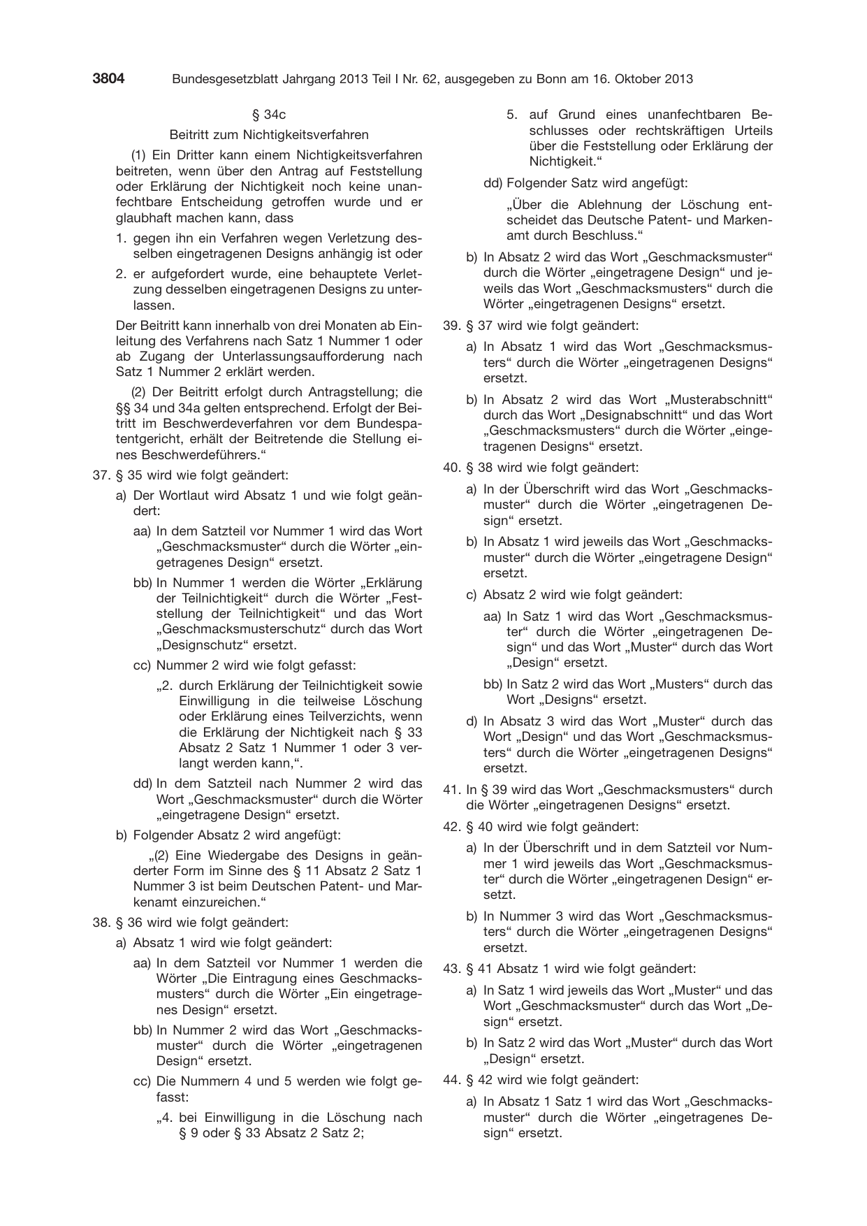 BGBl. 2013, Seite 3804 — Originalseite als Abbildung