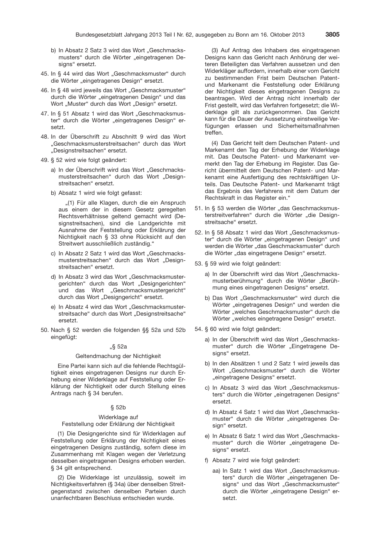 BGBl. 2013, Seite 3805 — Originalseite als Abbildung