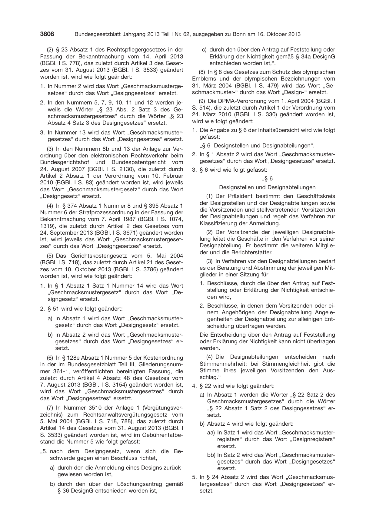 BGBl. 2013, Seite 3808 — Originalseite als Abbildung