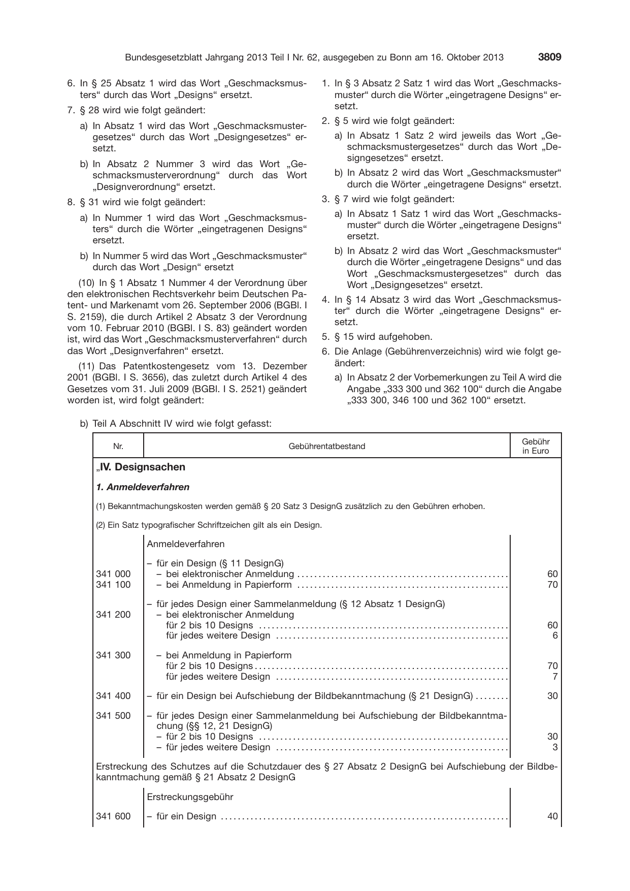 BGBl. 2013, Seite 3809 — Originalseite als Abbildung