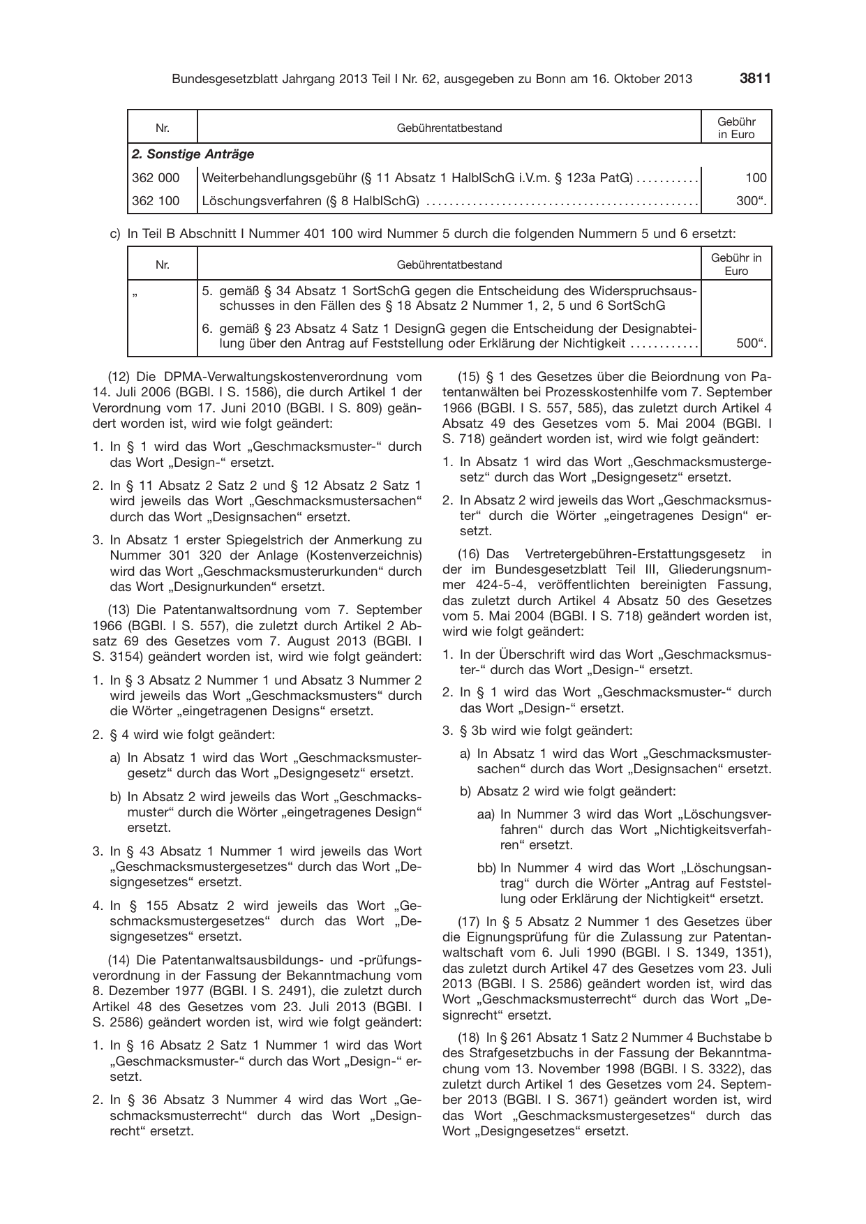 BGBl. 2013, Seite 3811 — Originalseite als Abbildung