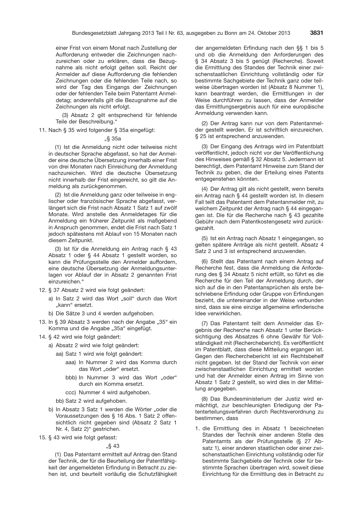 BGBl. 2013, Seite 3831 — Originalseite als Abbildung