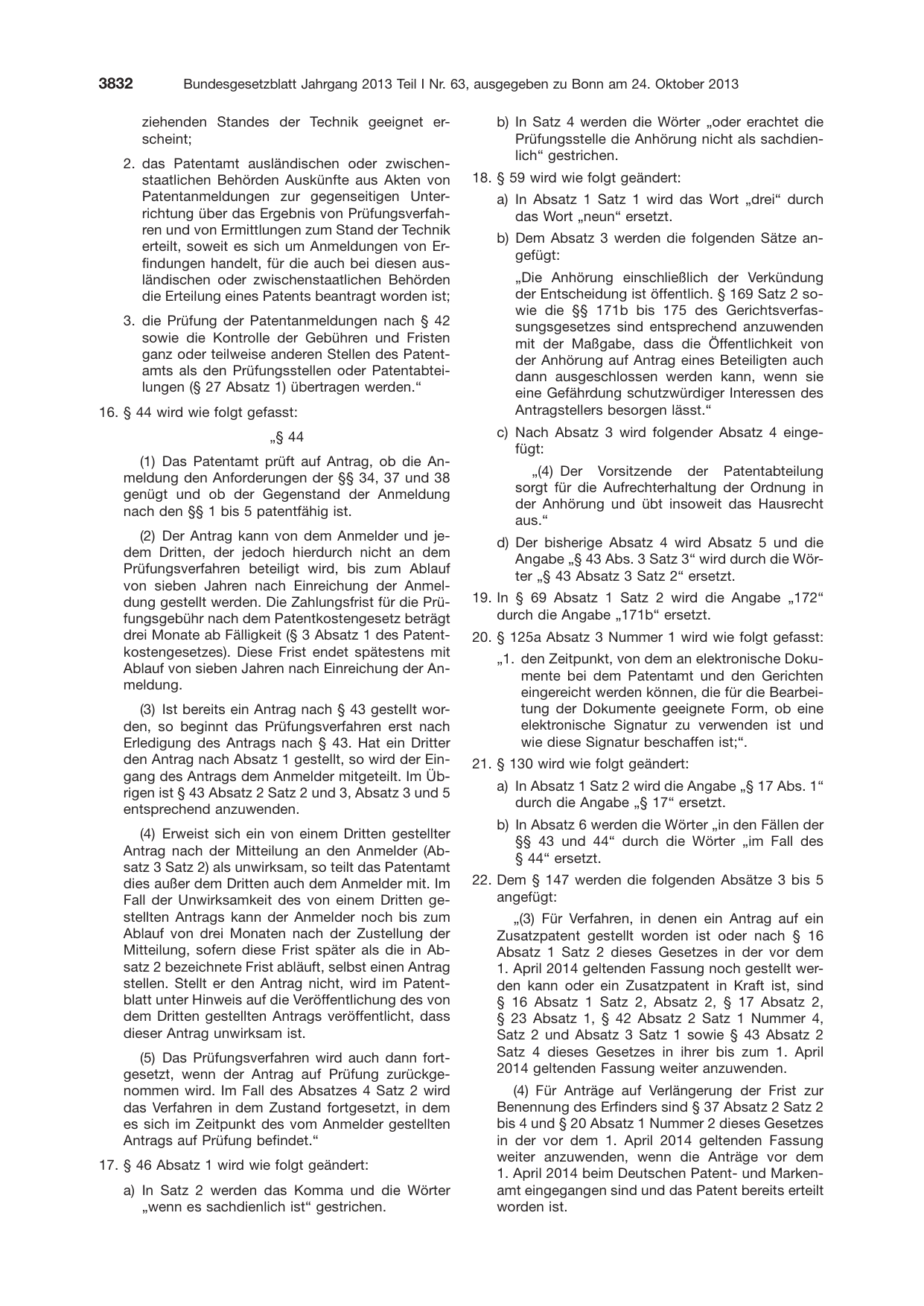 BGBl. 2013, Seite 3832 — Originalseite als Abbildung