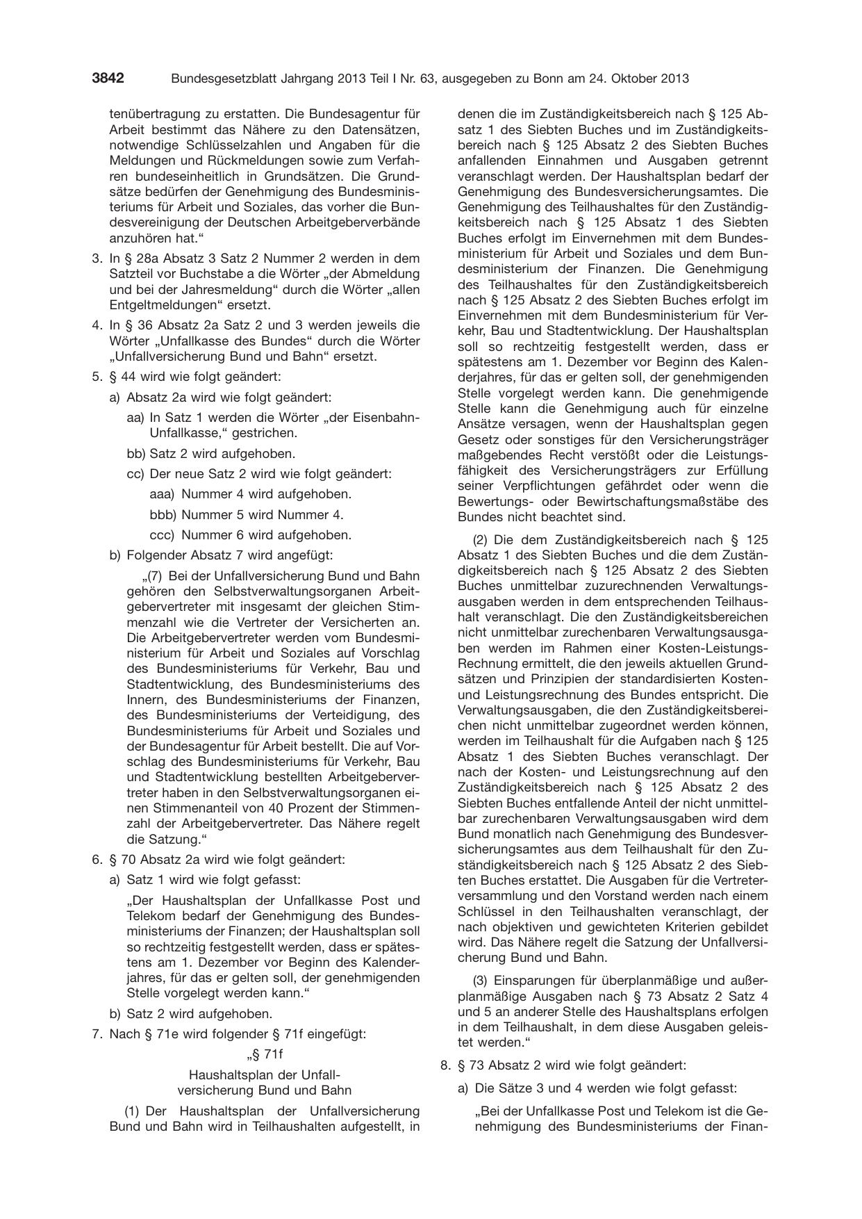 BGBl. 2013, Seite 3842 — Originalseite als Abbildung