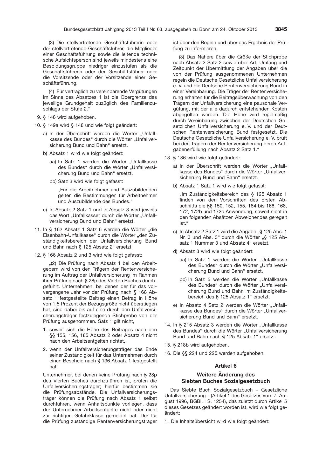 BGBl. 2013, Seite 3845 — Originalseite als Abbildung