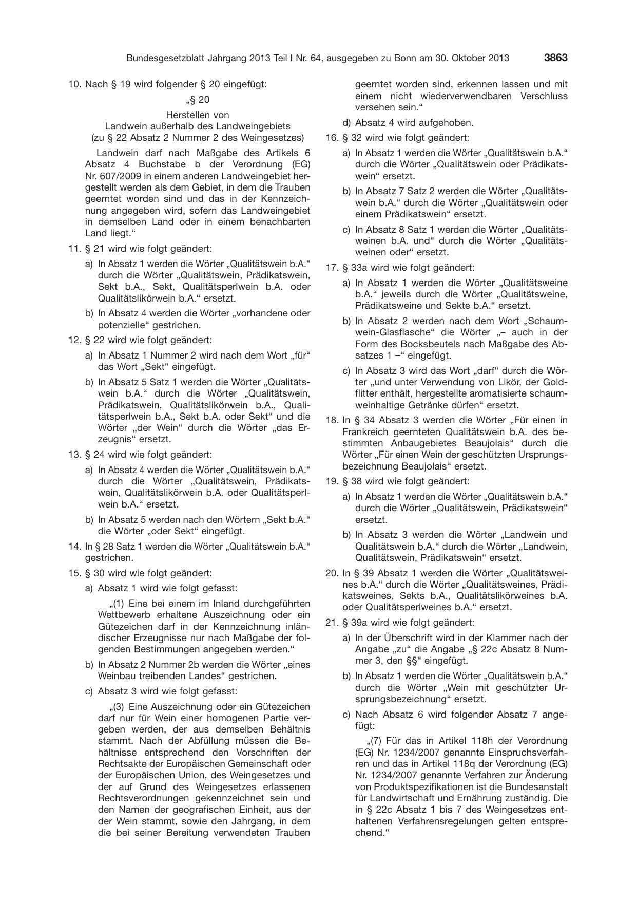 BGBl. 2013, Seite 3863 — Originalseite als Abbildung