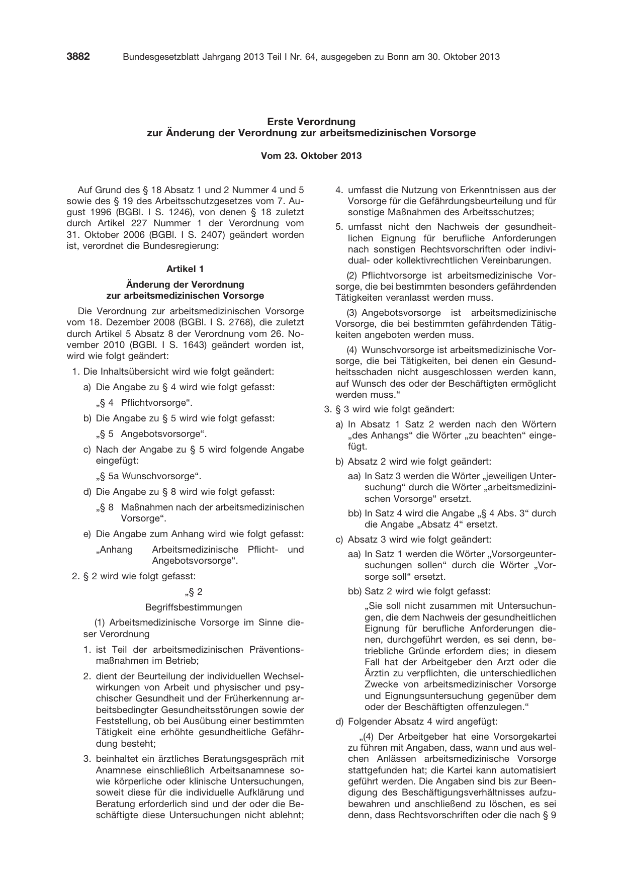 BGBl. 2013, Seite 3882 — Originalseite als Abbildung