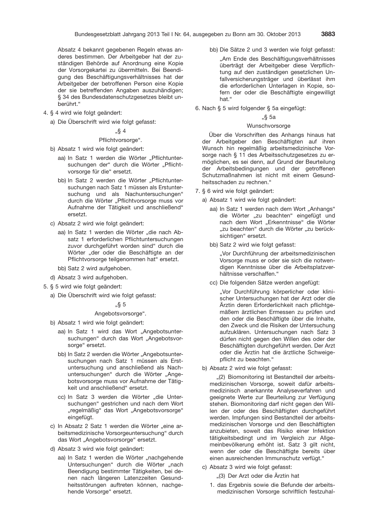 BGBl. 2013, Seite 3883 — Originalseite als Abbildung
